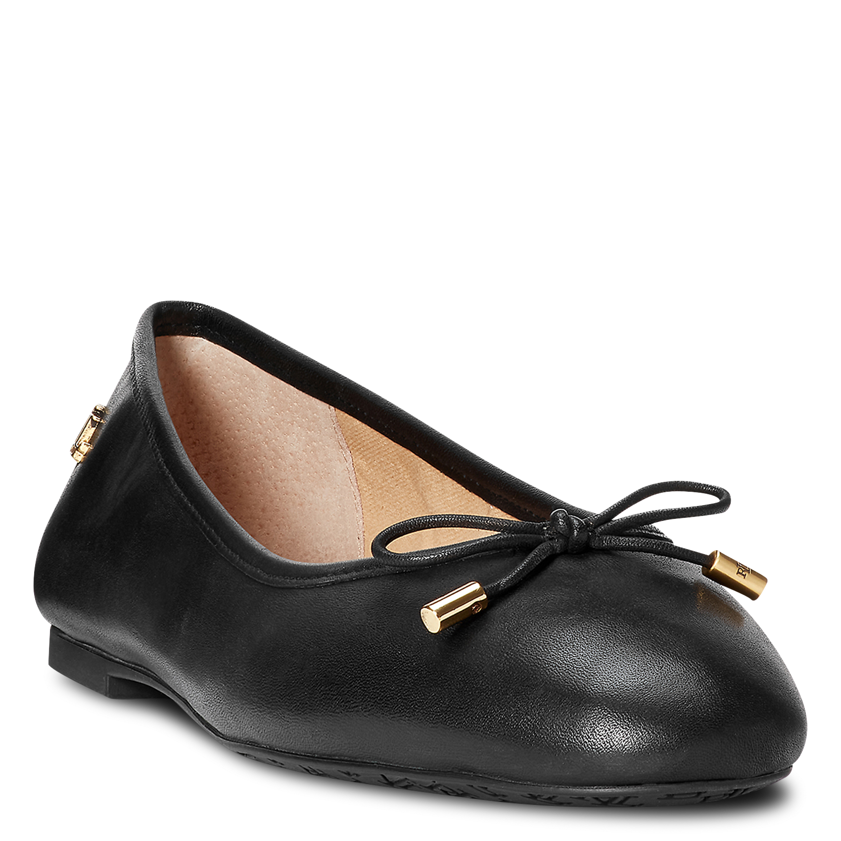 Effen leren ballerina's POLO RALPH LAUREN Zwart