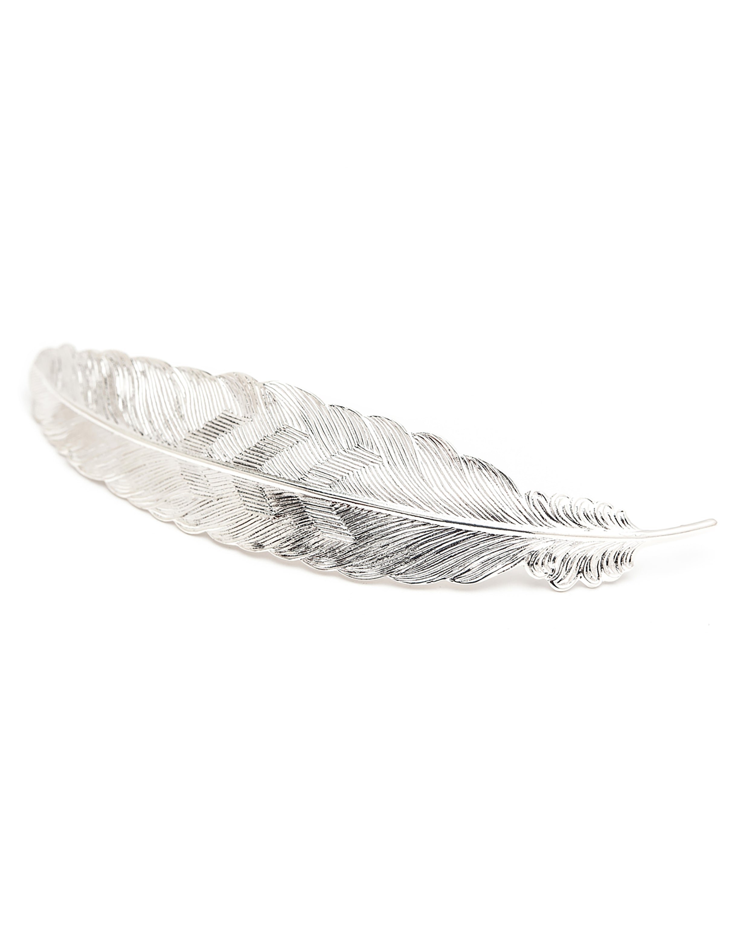 Maxi silver-plated feather hair clip SilverMONSIEUR SIMONE