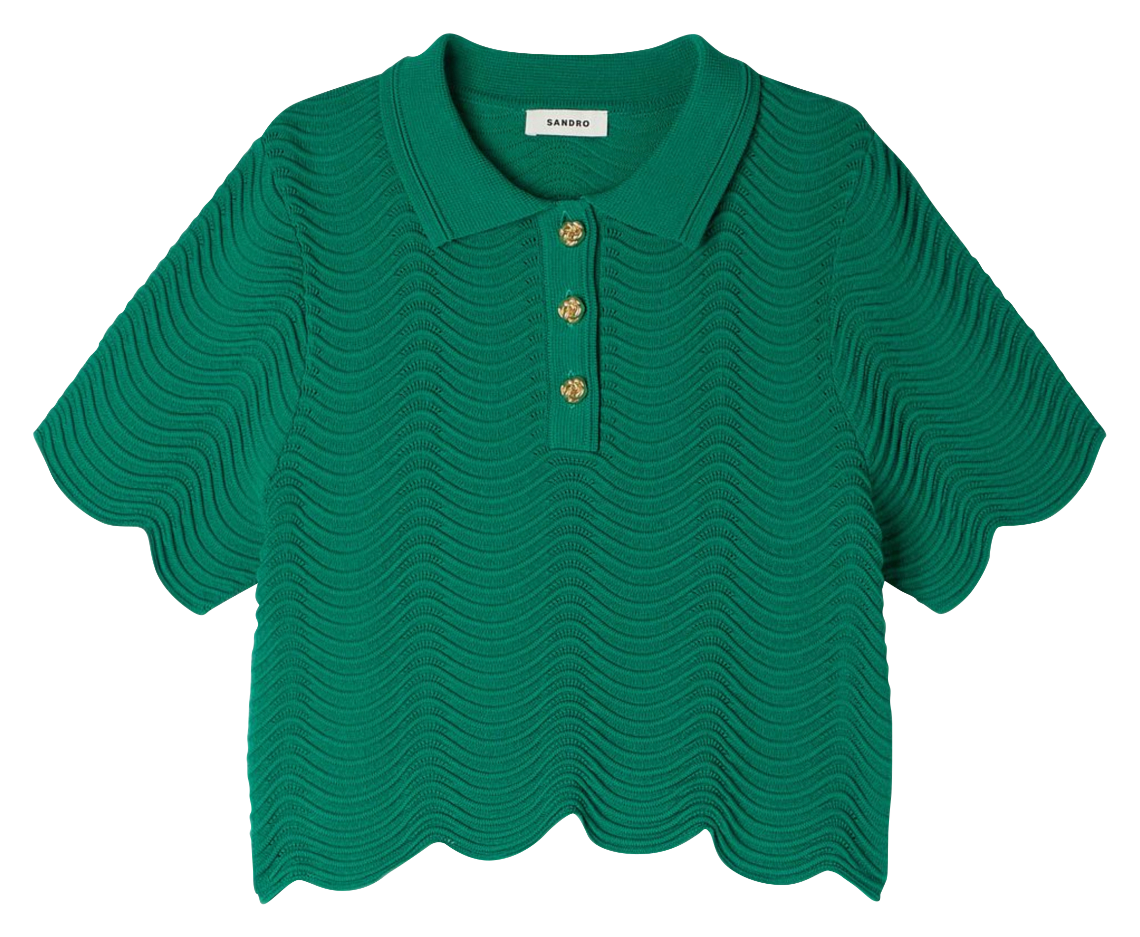 Pull droit en jacquard SANDRO Vert