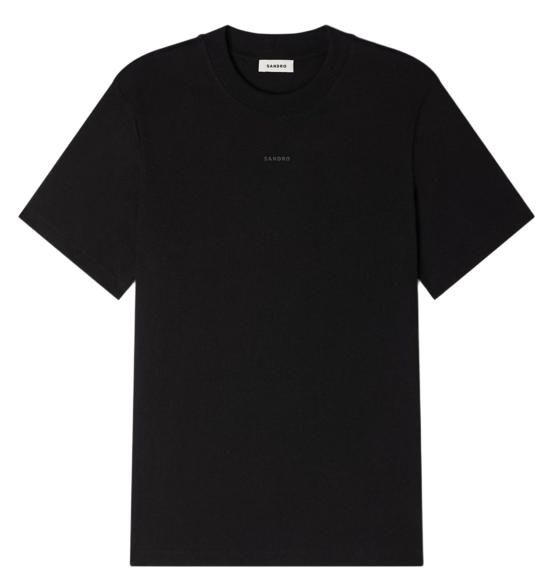 Tee-shirt col rond en coton SANDRO Noir