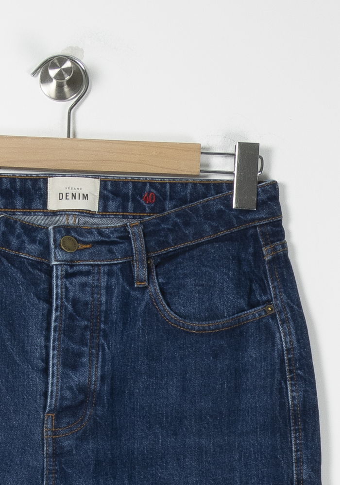 Cropped slim jeans with studs SEZANE - Seconde main Blue