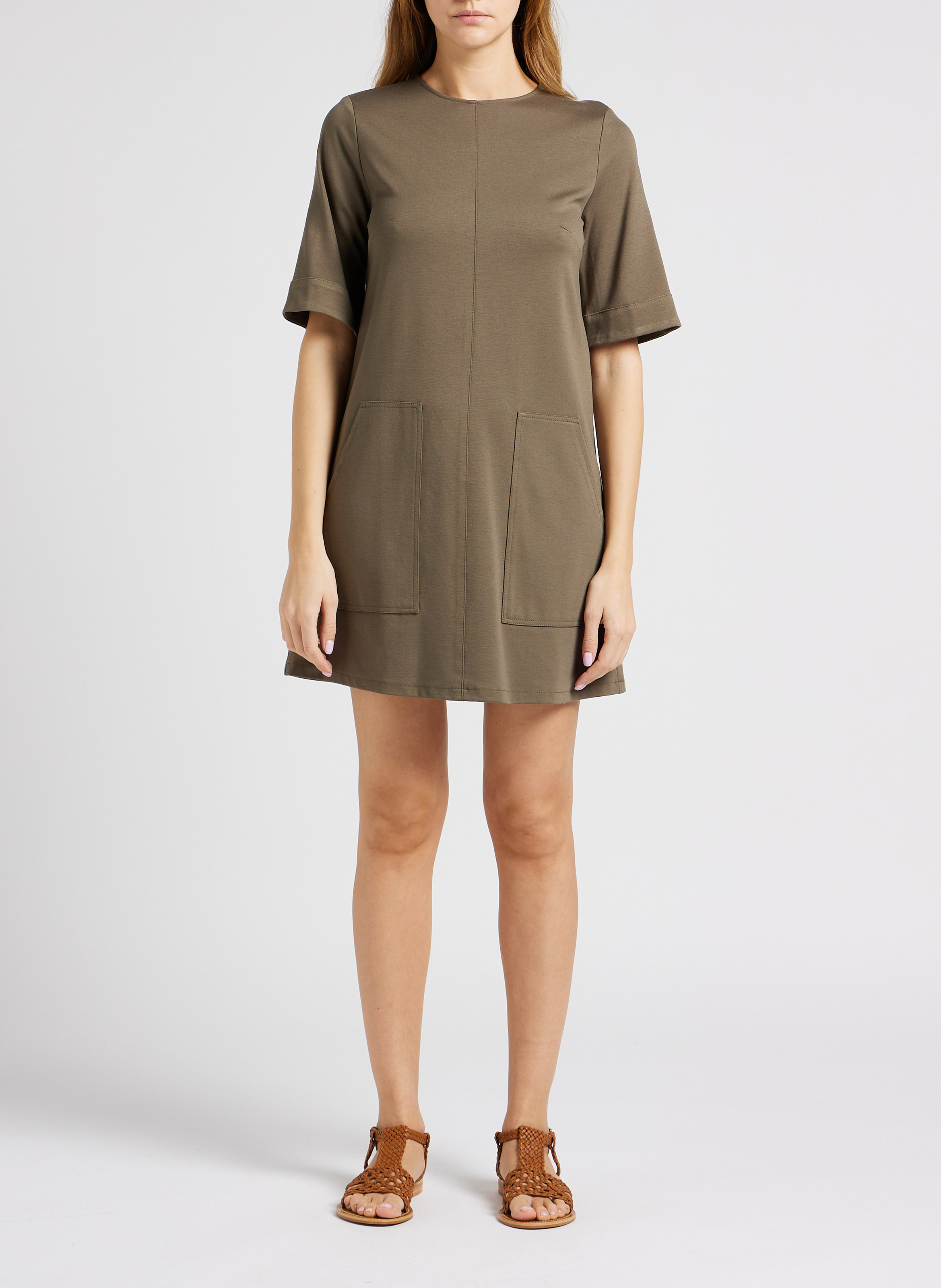 Robe courte évasée col rond IMPERIAL Vert