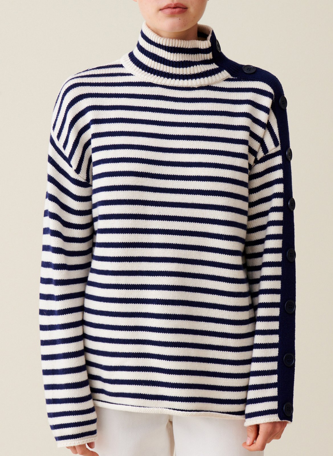 Pull marinière col montant boutonné CLAUDIE PIERLOT Multicolore