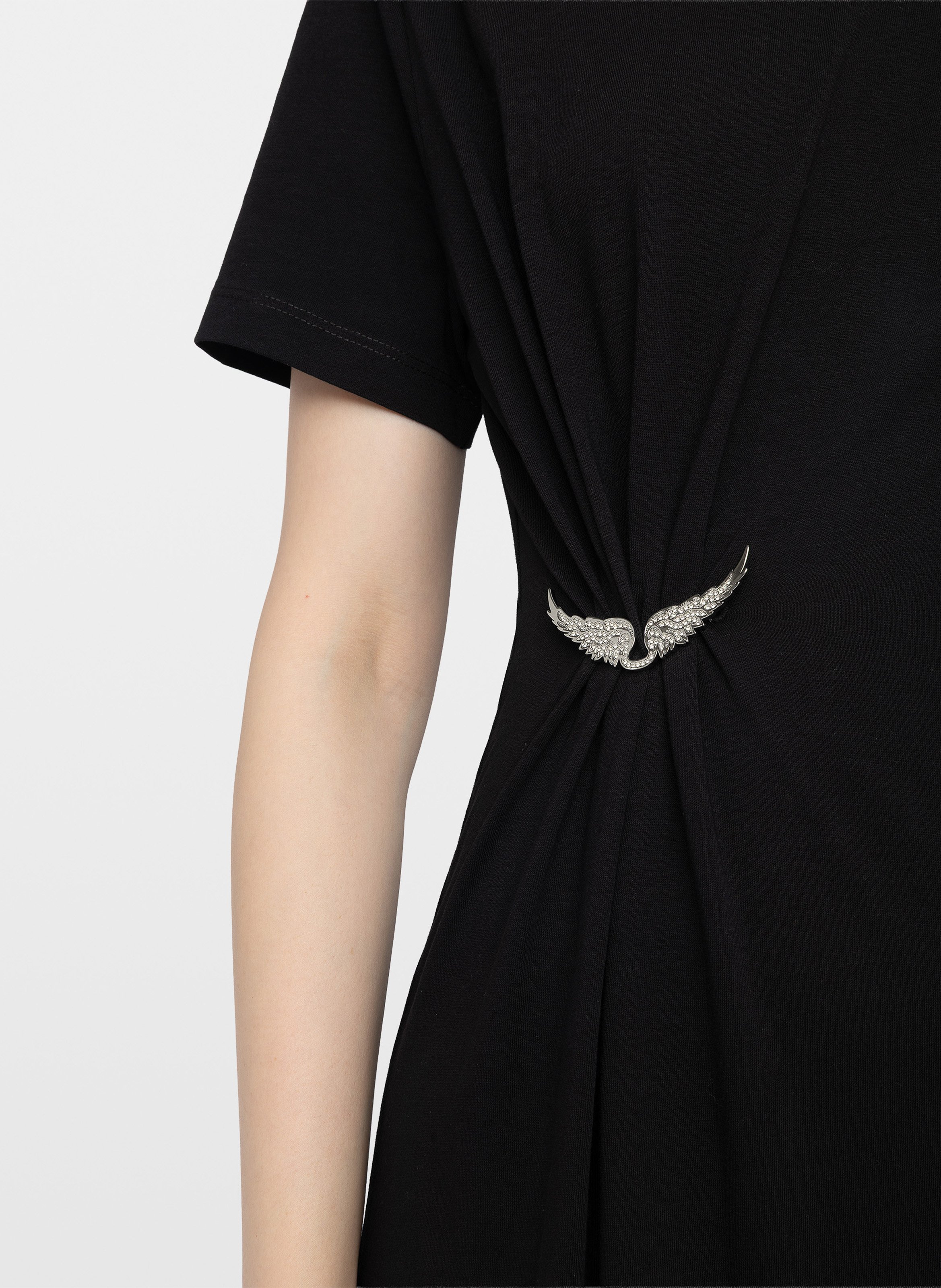 Long pleated short-sleeve maxi dress ZADIG&VOLTAIRE Black