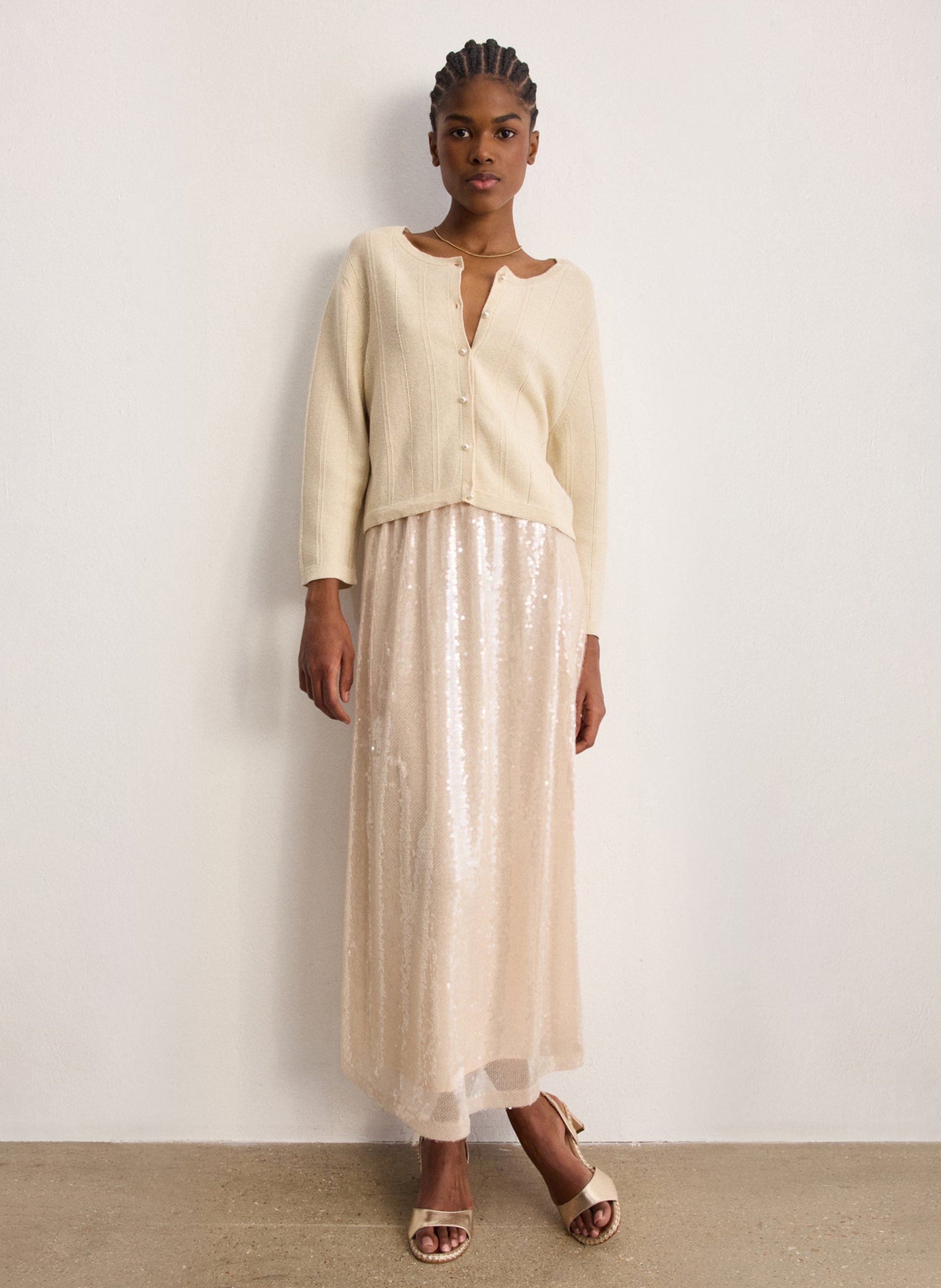 Midirock mit Pailletten PABLO Rot