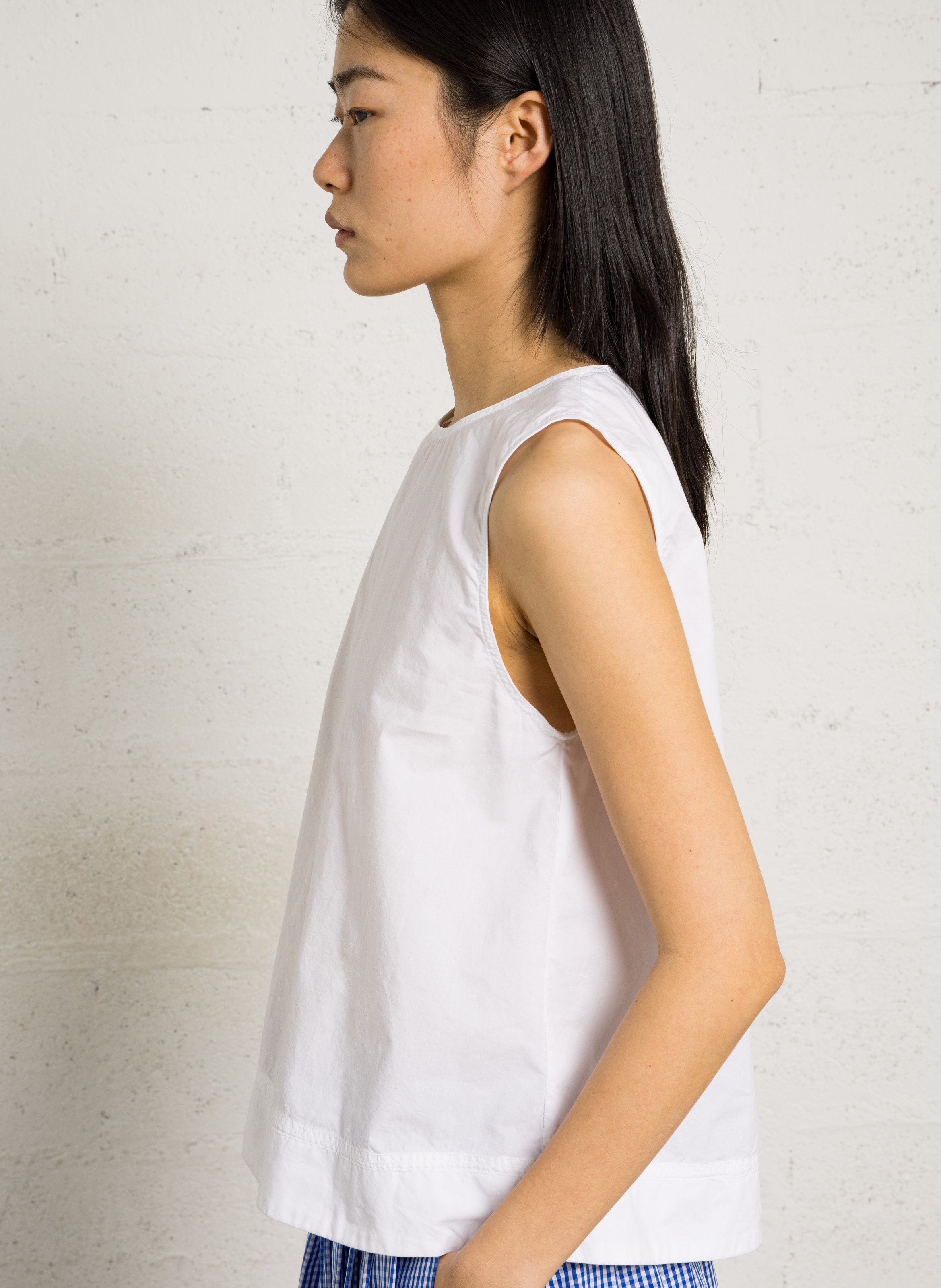 Loose-fit round-neck organic cotton top RUE DE TOKYO White