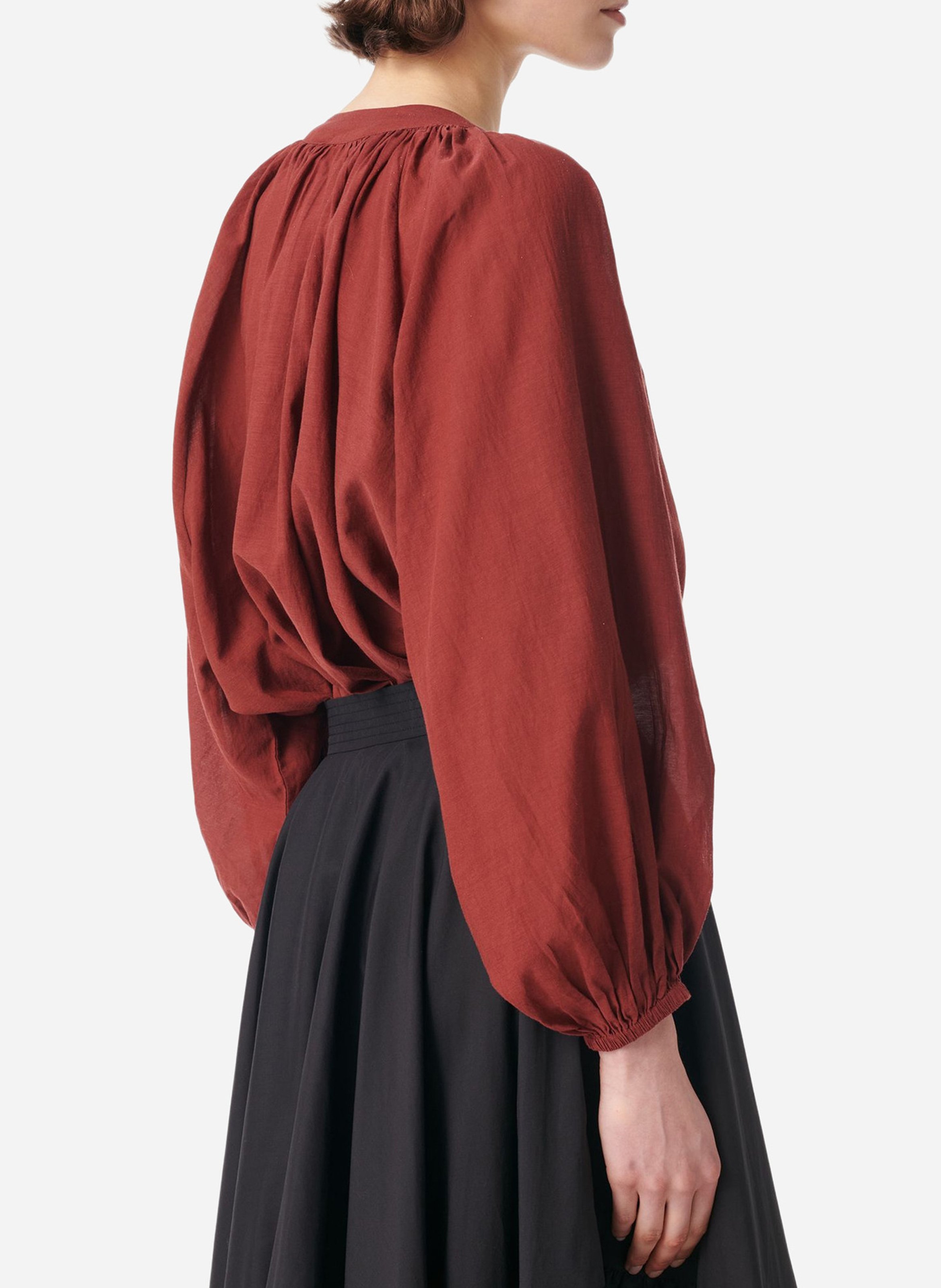 Blusa oversize in misto cotone VANESSA BRUNO Rosso
