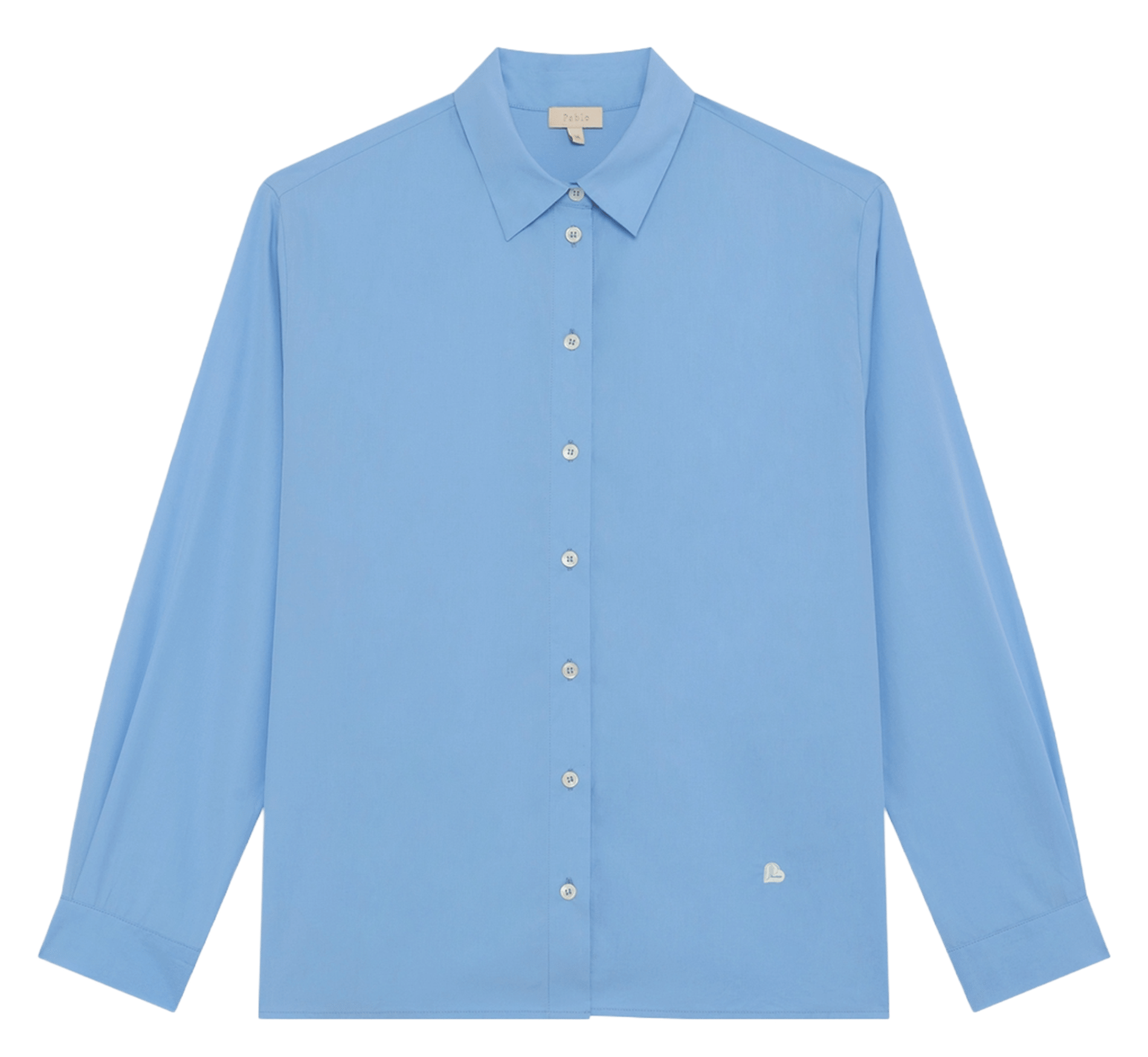 Chemise droite en coton PABLO Bleu