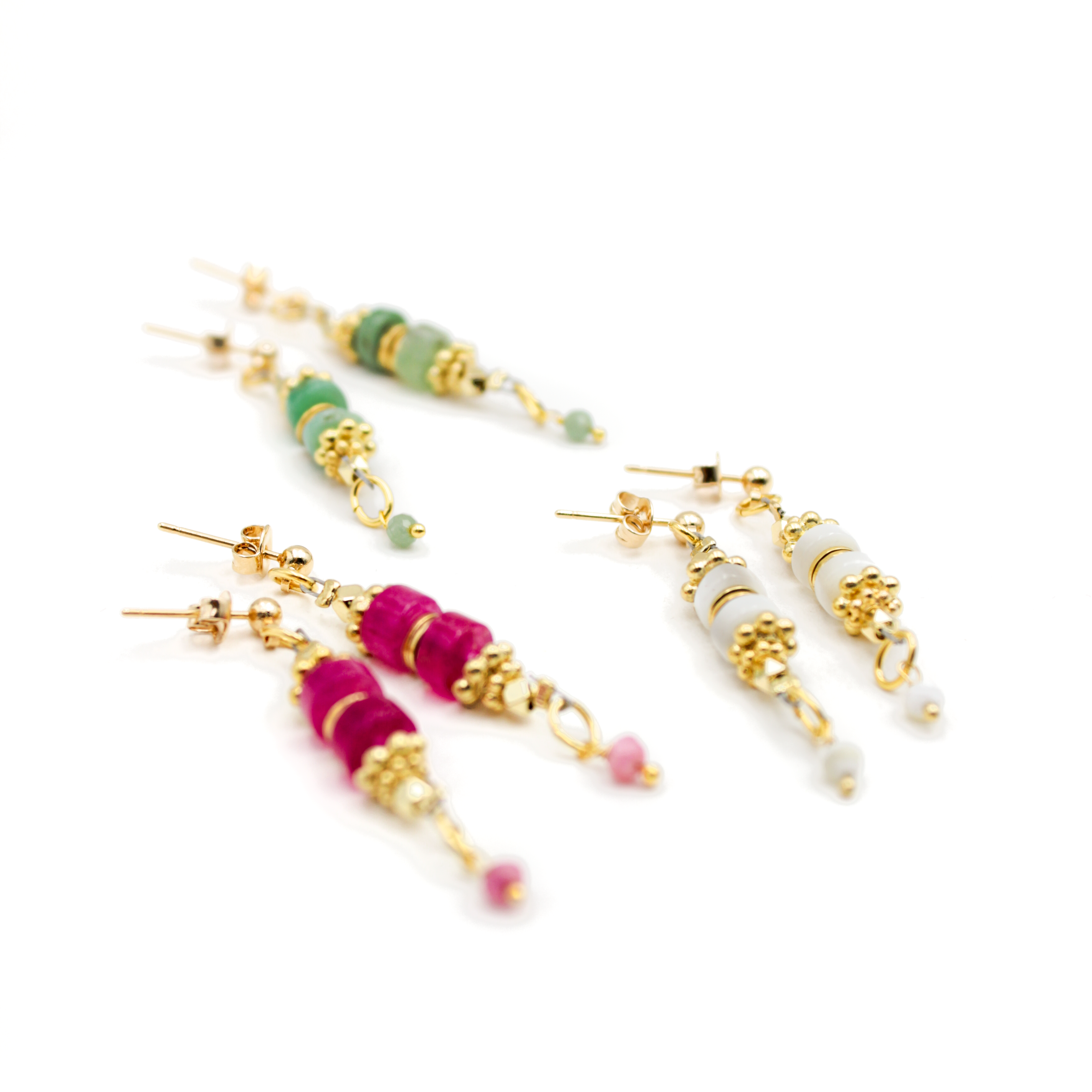 Boucles d'oreilles tiges heishi - jane L'ATELIER DES DAMES Doré