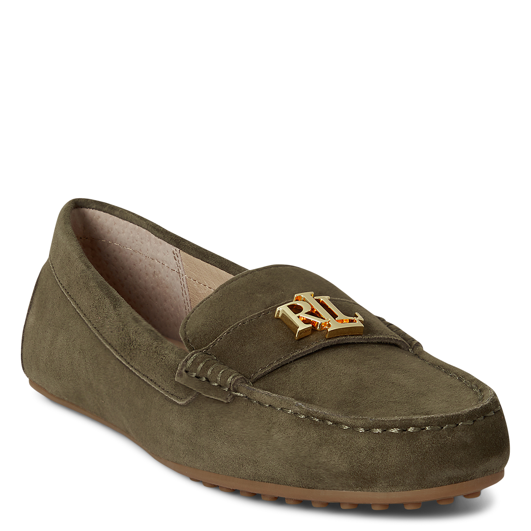 Mocassins en cuir velours LAUREN RALPH LAUREN Kaki