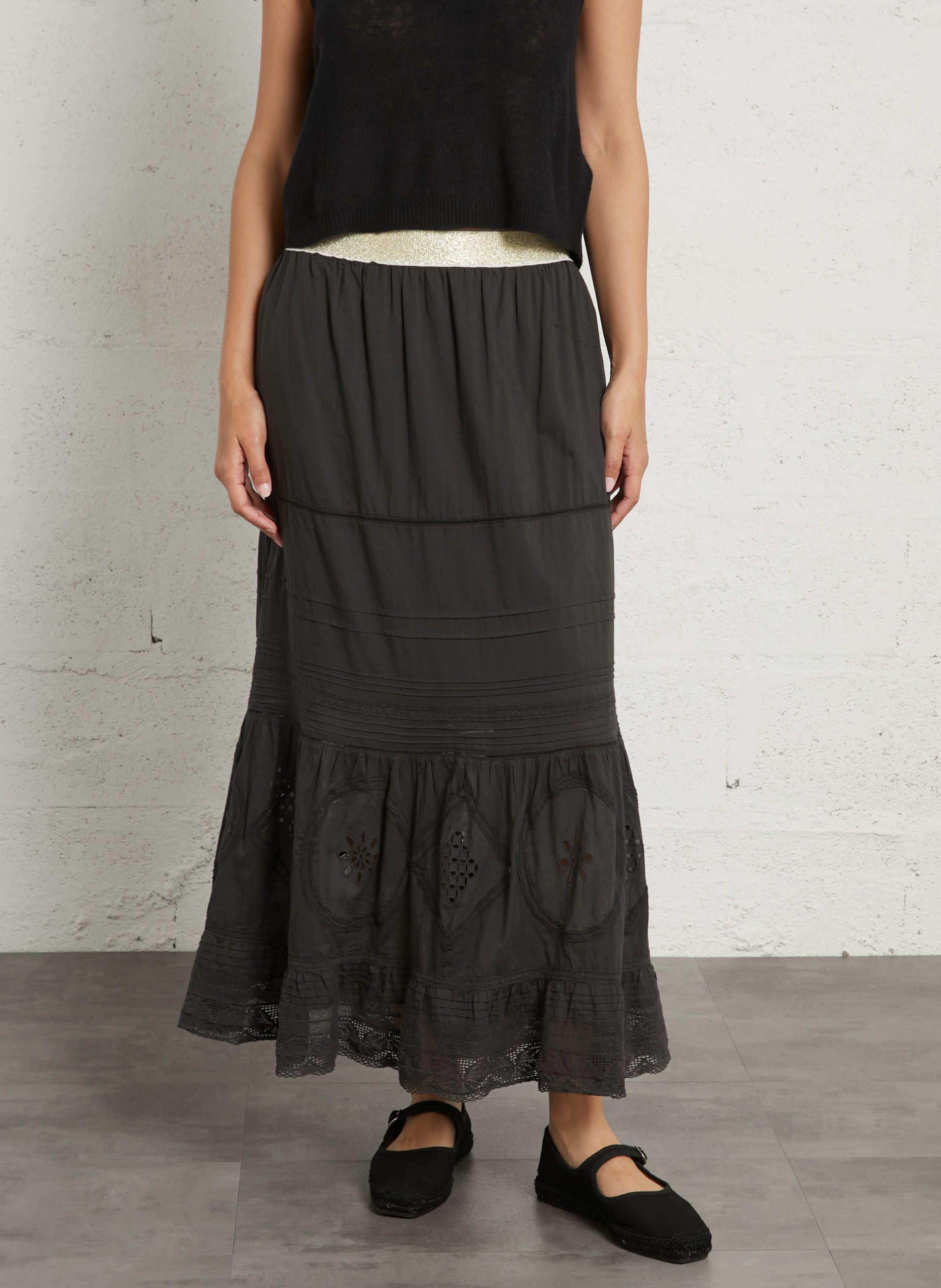 Long A-line organic cotton skirt LEON & HARPER