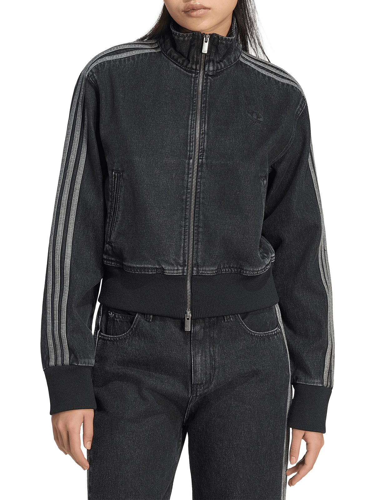 Jeansjacke mit Stehkragen und Reißverschluss ADIDAS Schwarz
