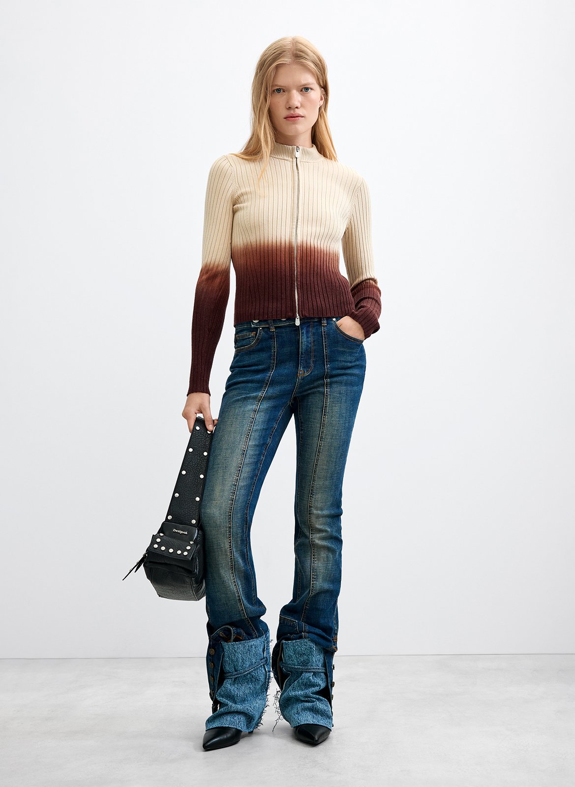 Vest ronde hals tie & dye DESIGUAL Bruin