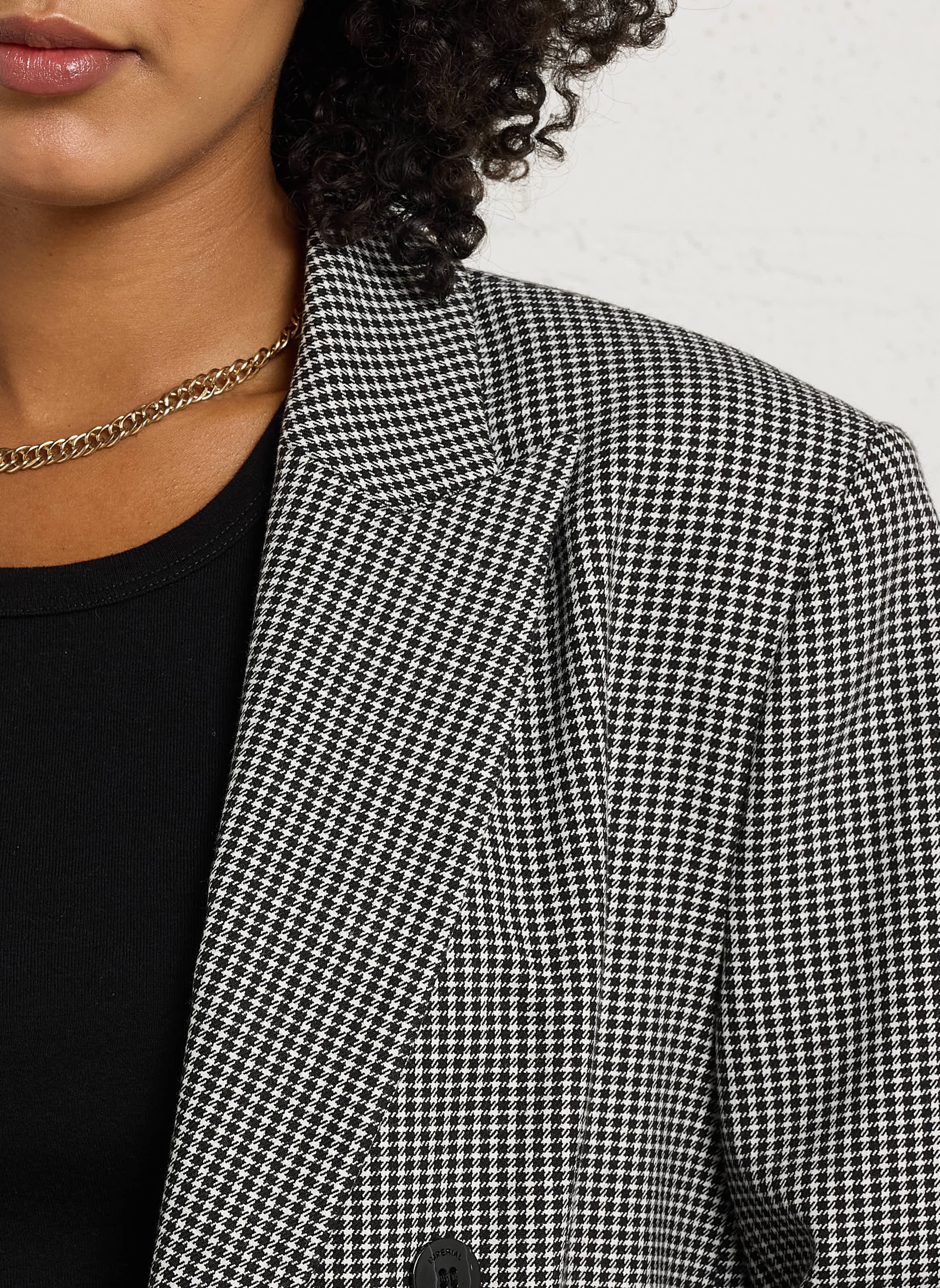 Straight printed tailored jacket IMPERIAL White