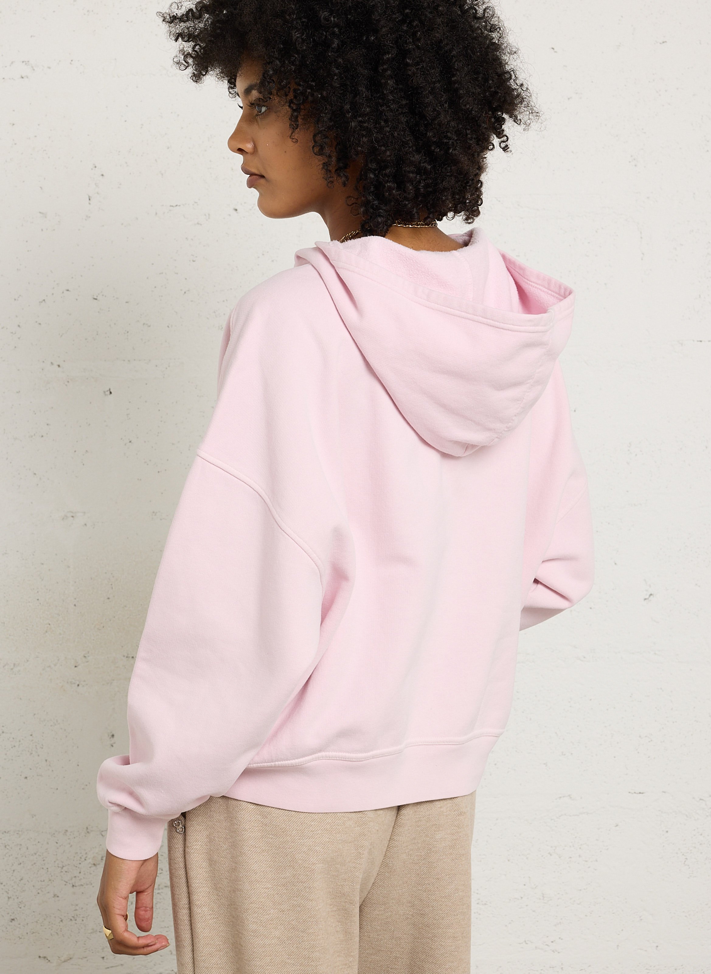 Sweat oversize à capuche en coton AMERICAN VINTAGE Rose