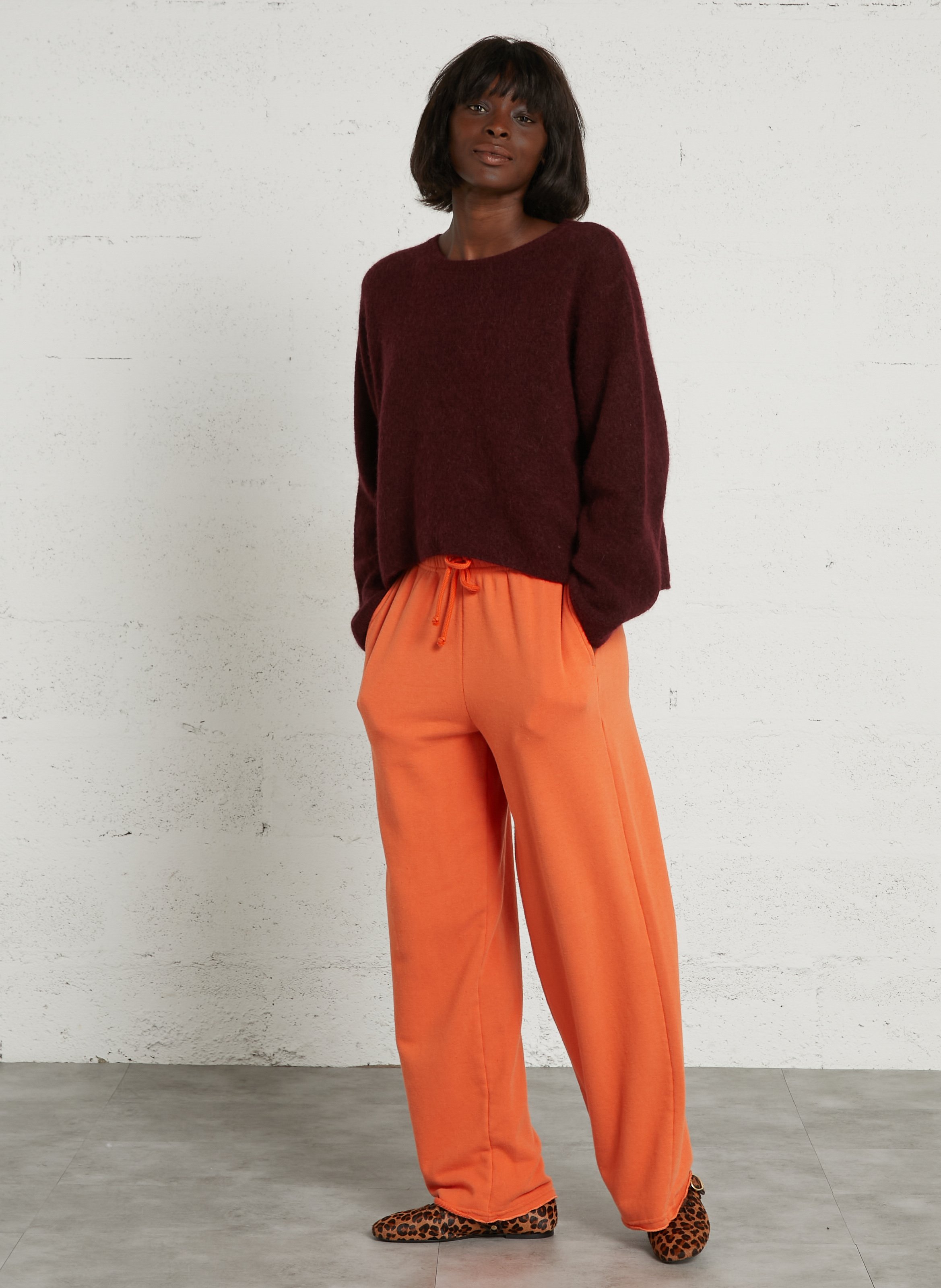 Loose-fit cotton-blend joggers AMERICAN VINTAGE Orange