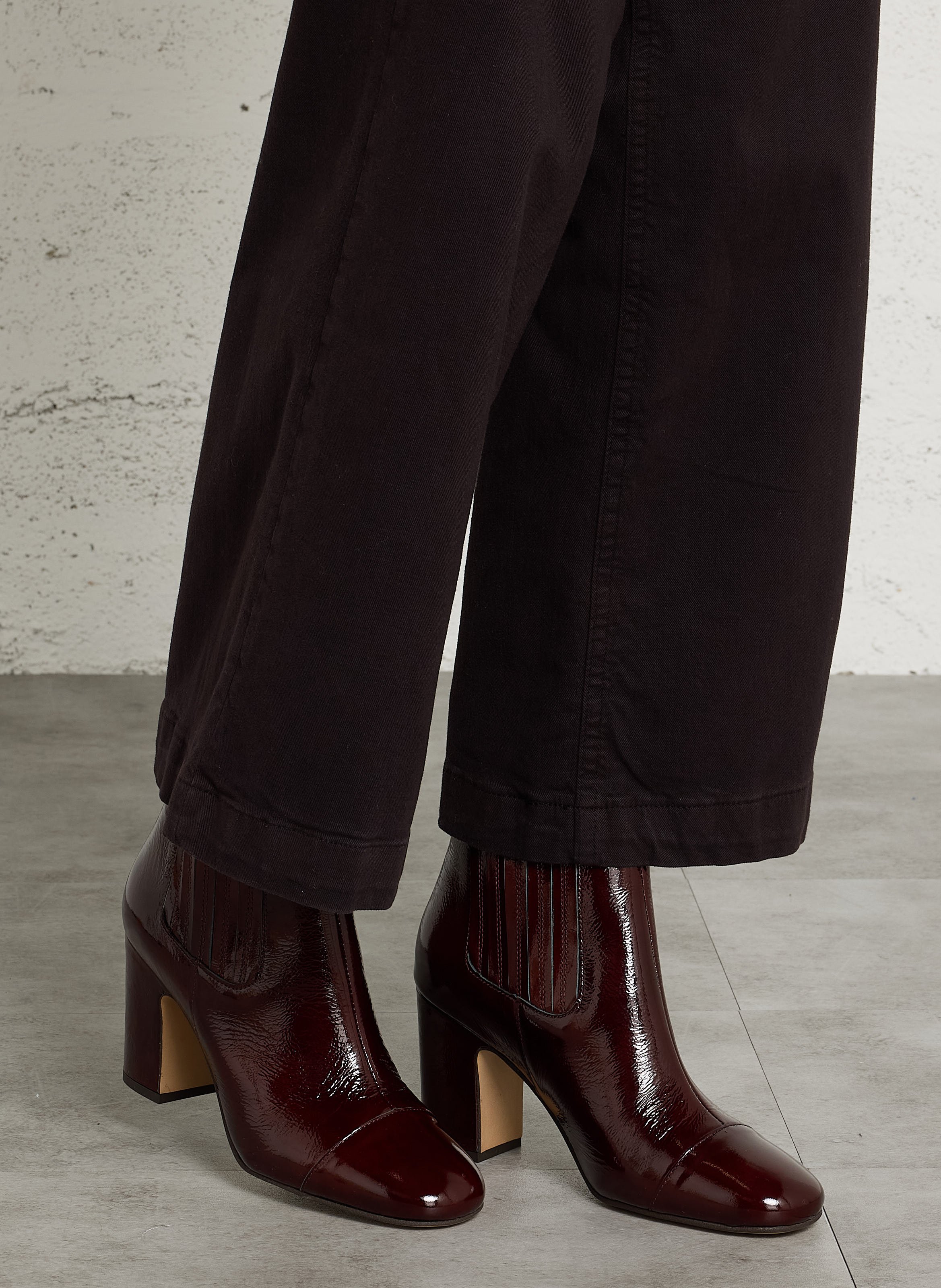Patent leather ankle boots MAISON 123 Brown