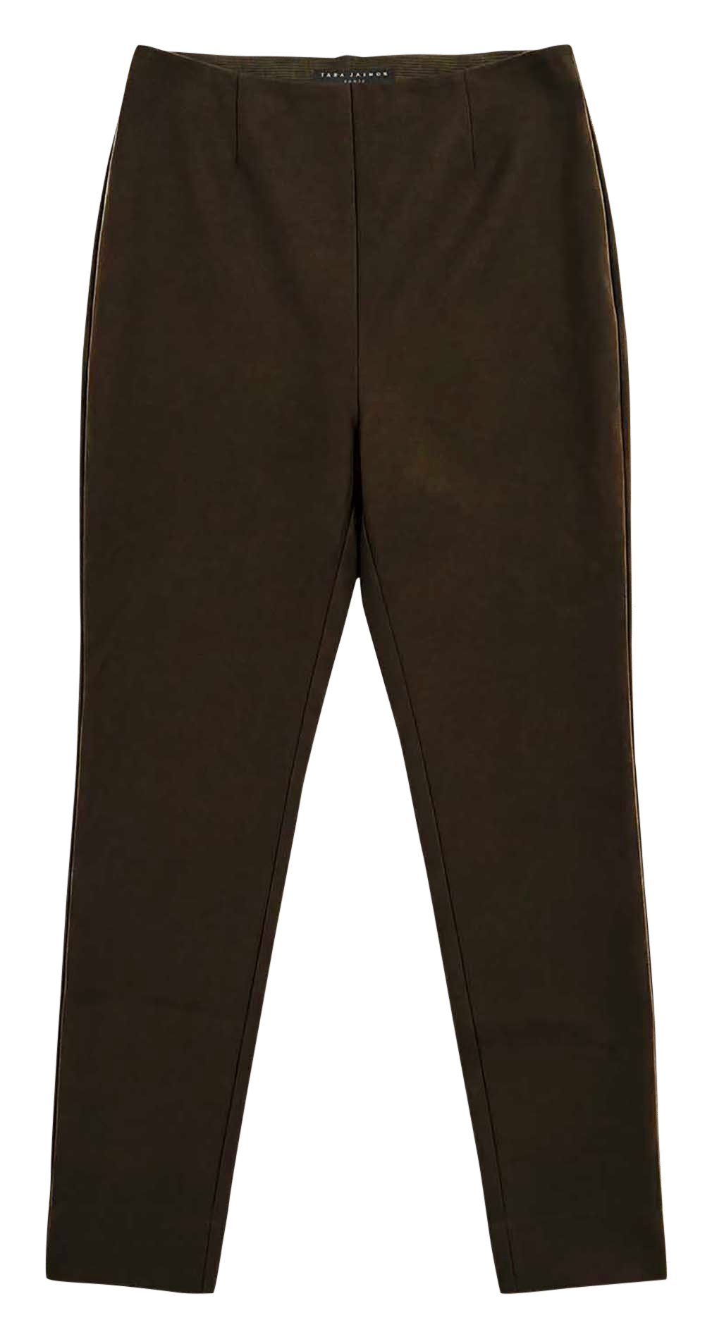 Effen slim fit broek met hoge taille TARA JARMON Groen
