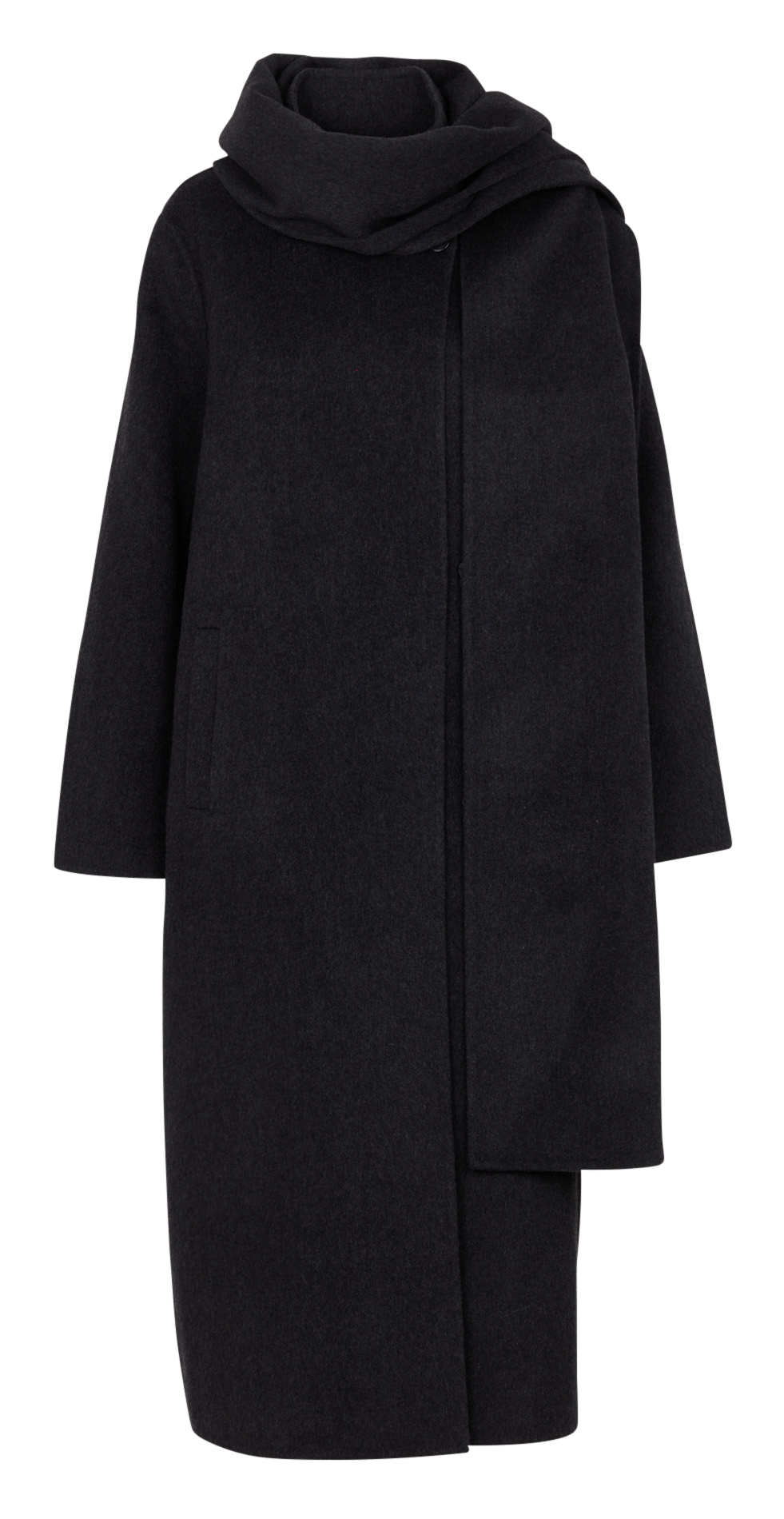 Langer Oversize-Mantel - aus Woll-Mix DES PETITS HAUTS Grau