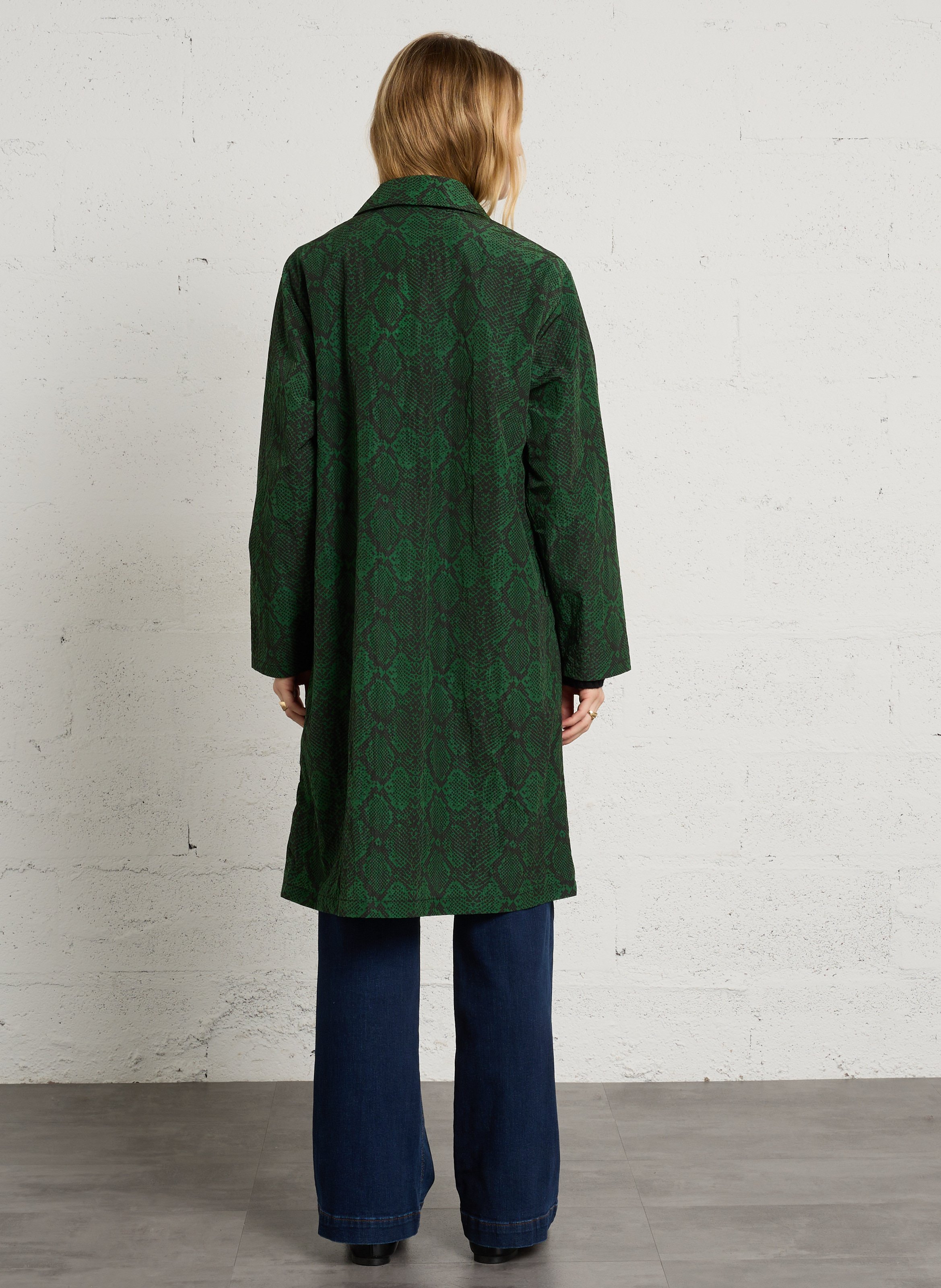 Oversize bedruckter Trenchcoat LEON & HARPER Grun