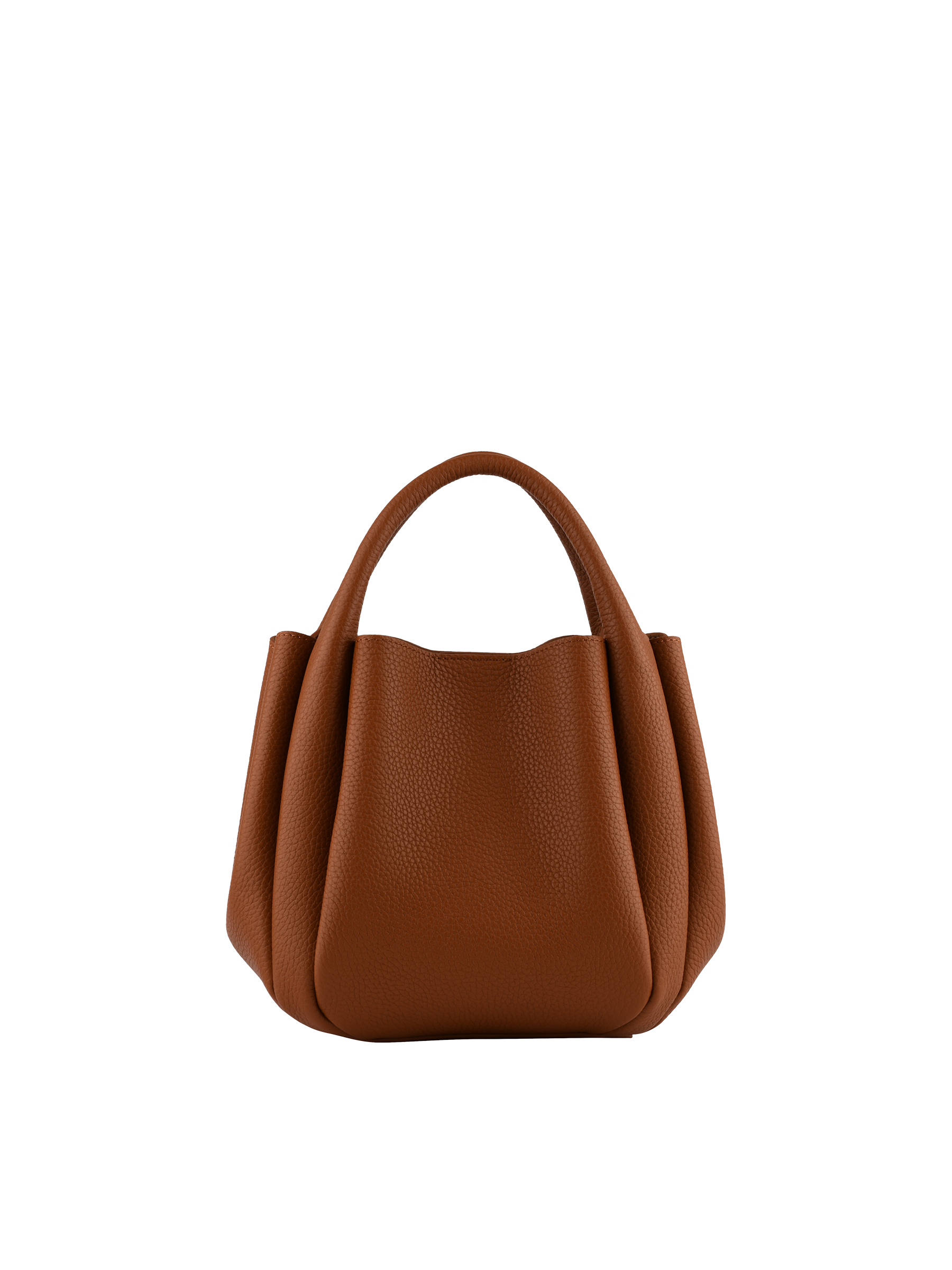 Calfskin leather handbag POURCHET Brown