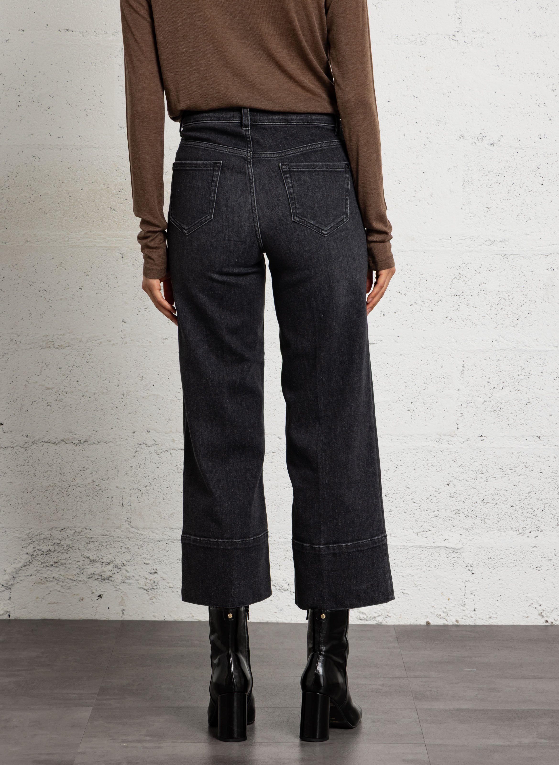 Straight Cut Cropped-Jeans aus Baumwoll-Mix MAISON 123 Grau