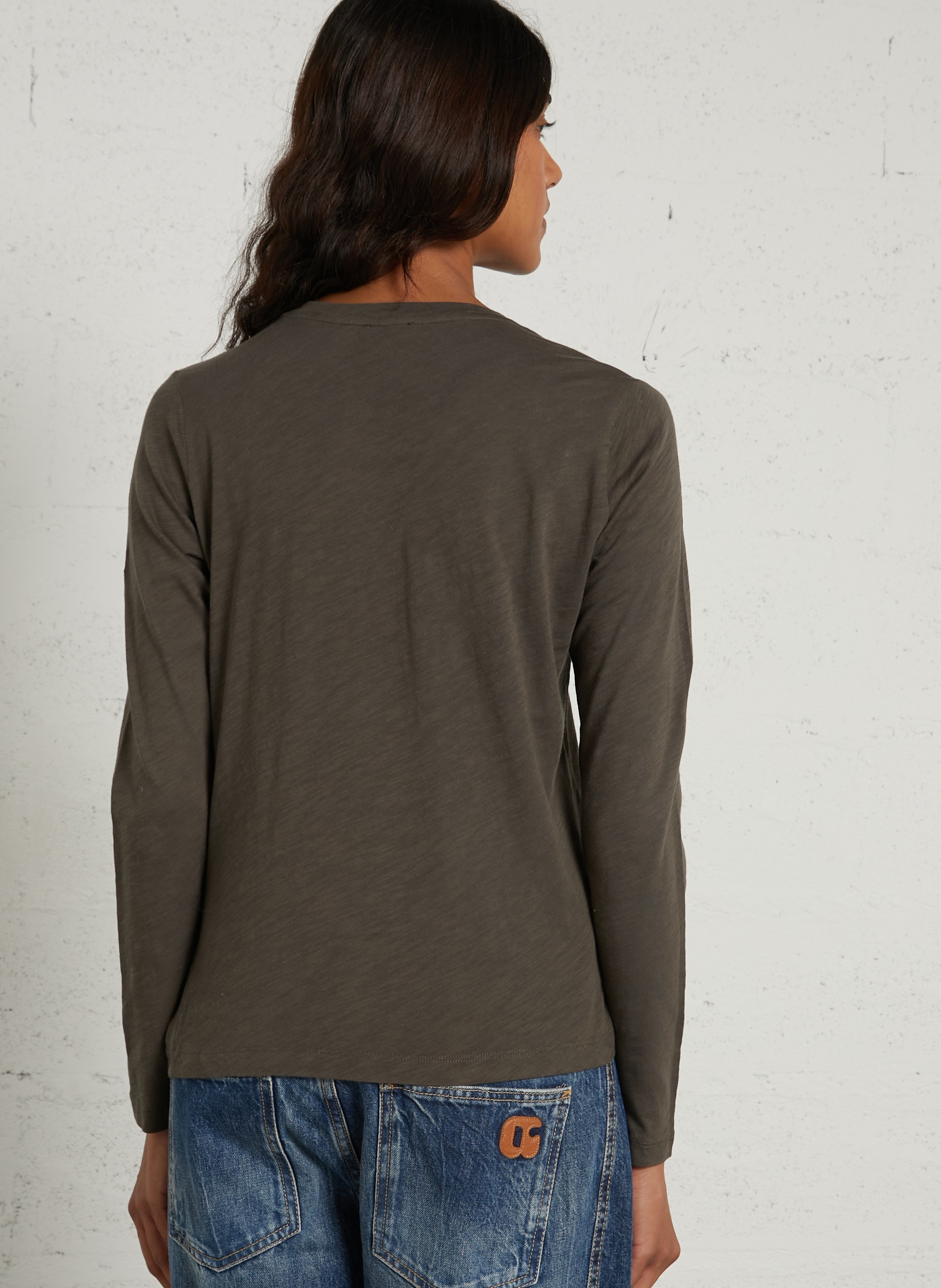 Effen T-shirt met lange mouwen van katoen BENSIMON Bruin