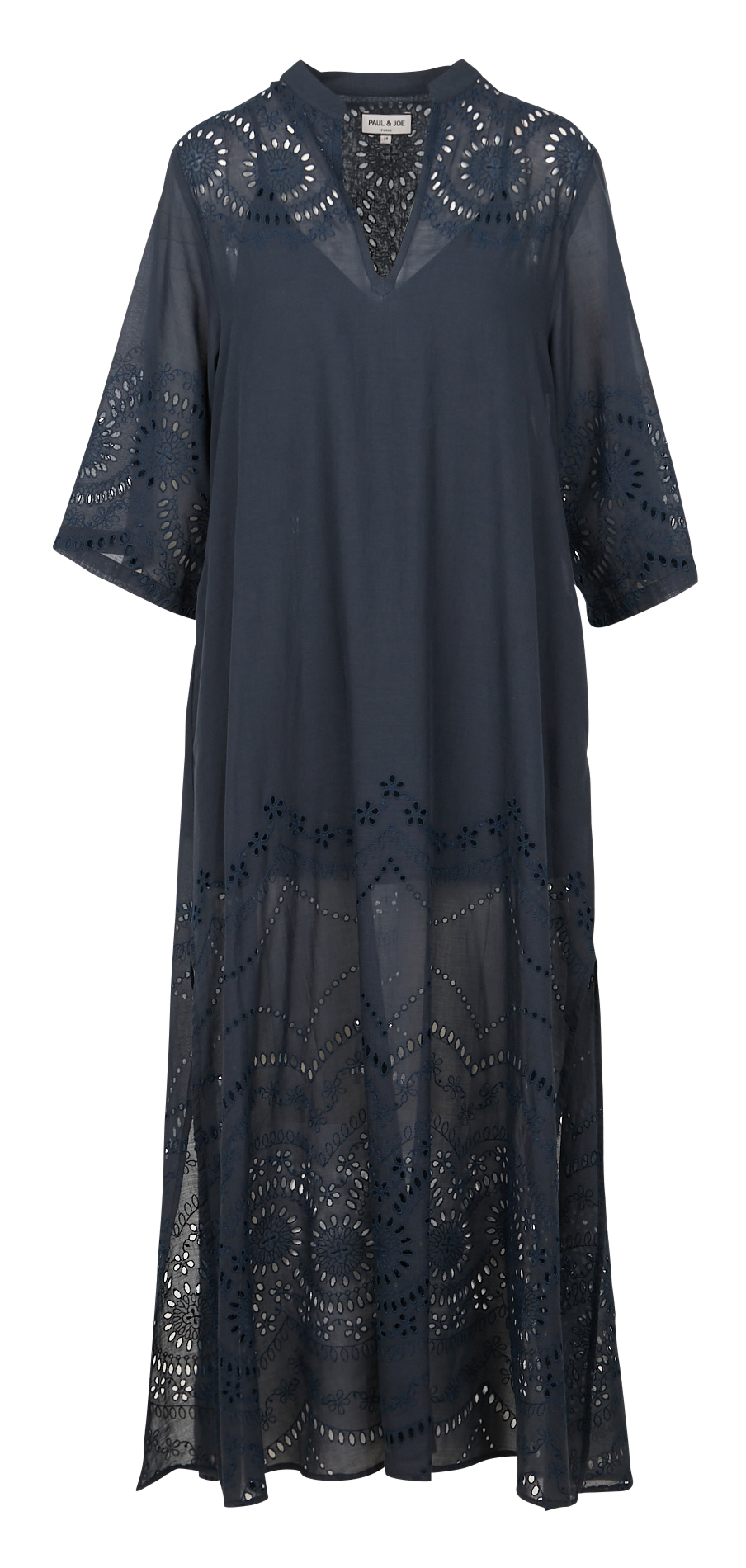 Robe longue col tunisien en coton PAUL AND JOE Bleu