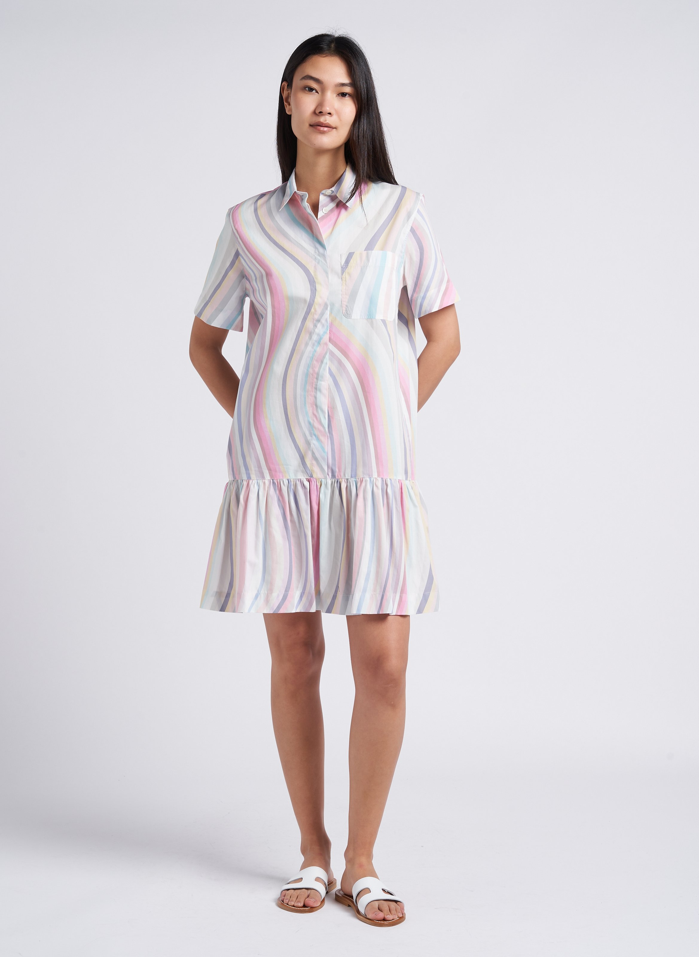 Short printed cotton shirt dress PAUL SMITH Multicolored