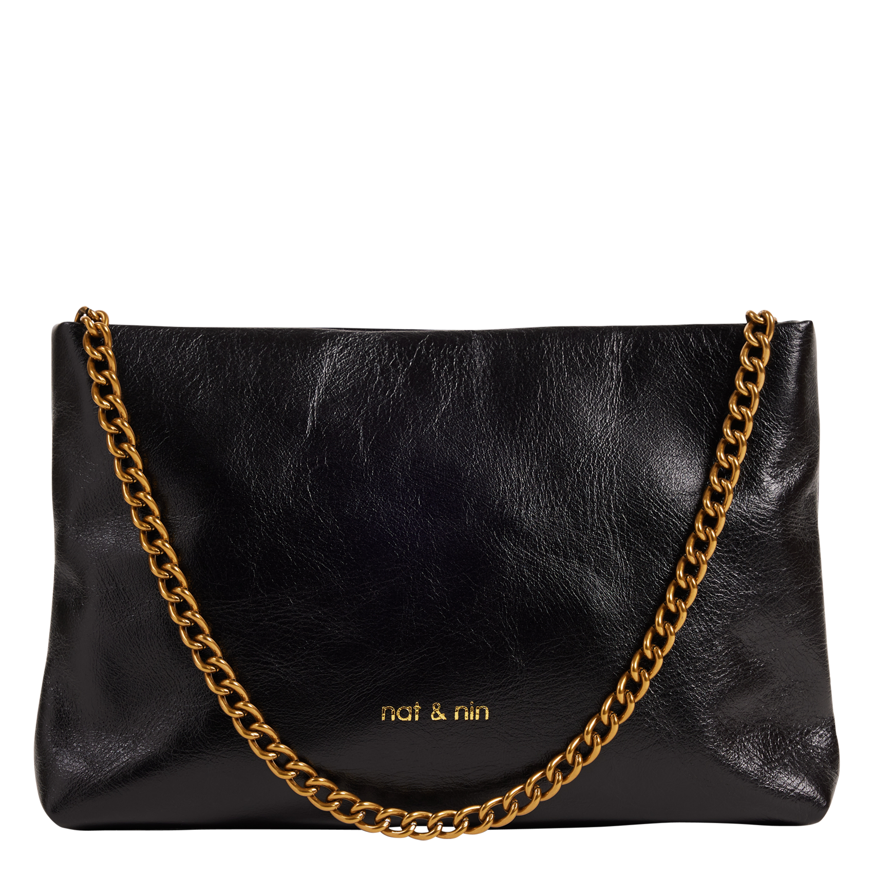 Pochette en cuir MOLLY Noir glace