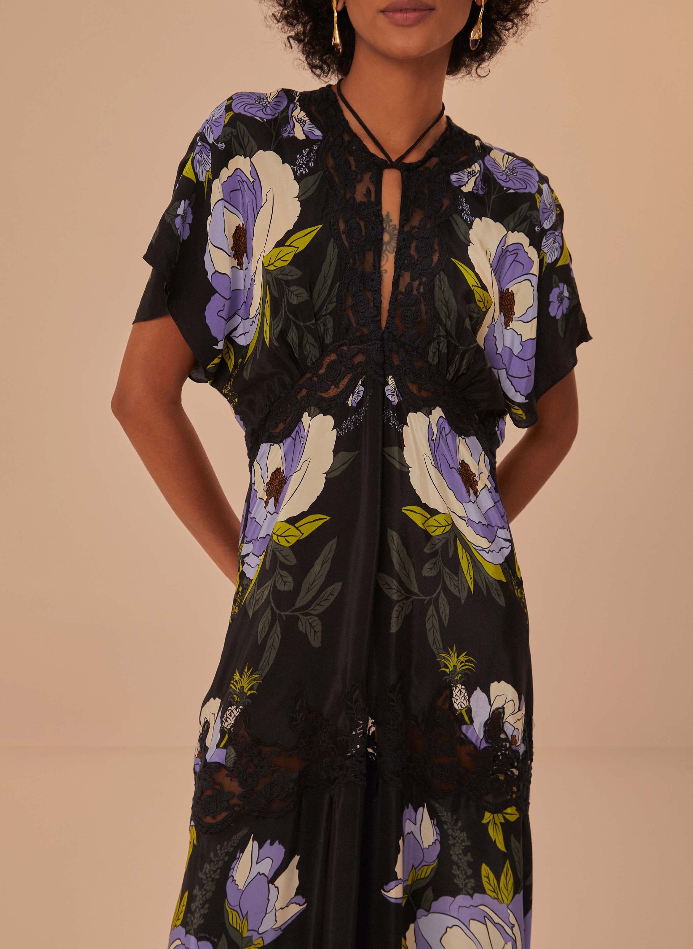 Dana long printed dress FARM RIO Black