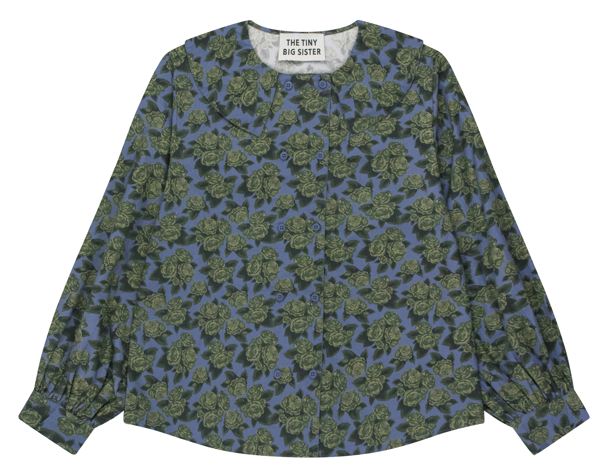 Buttoned cotton blouse THE TINY BIG SISTER Blue