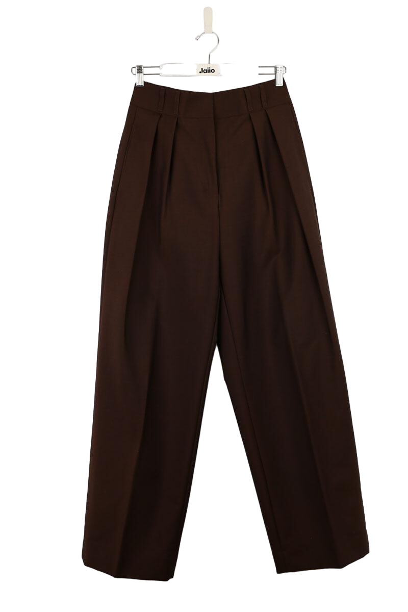 Straight linen trousers ACNE STUDIOS - Seconde Main Brown