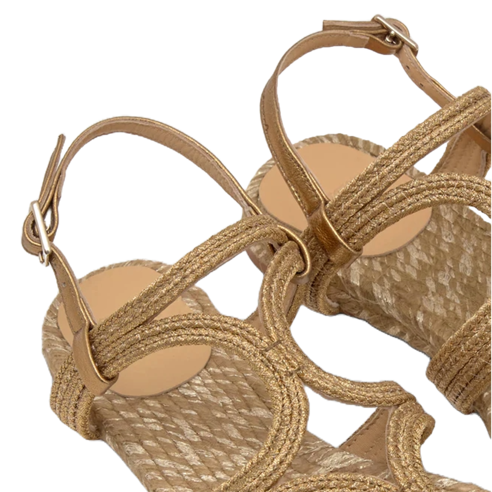 Sandales plates en coton mélangé CASTANER Doré