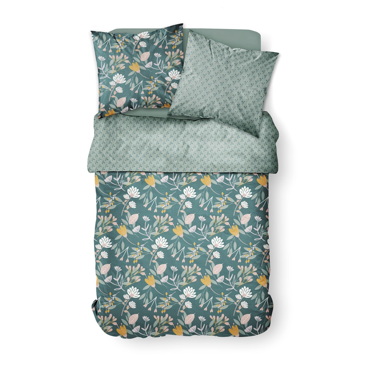 Printed cotton bedding set TODAY LINGE DE MAISON Blue
