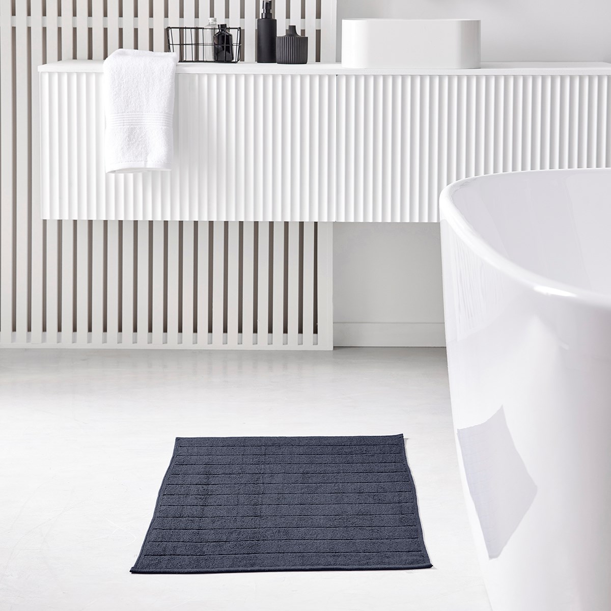 Solid color cotton bath mat TODAY LINGE DE MAISON Blue