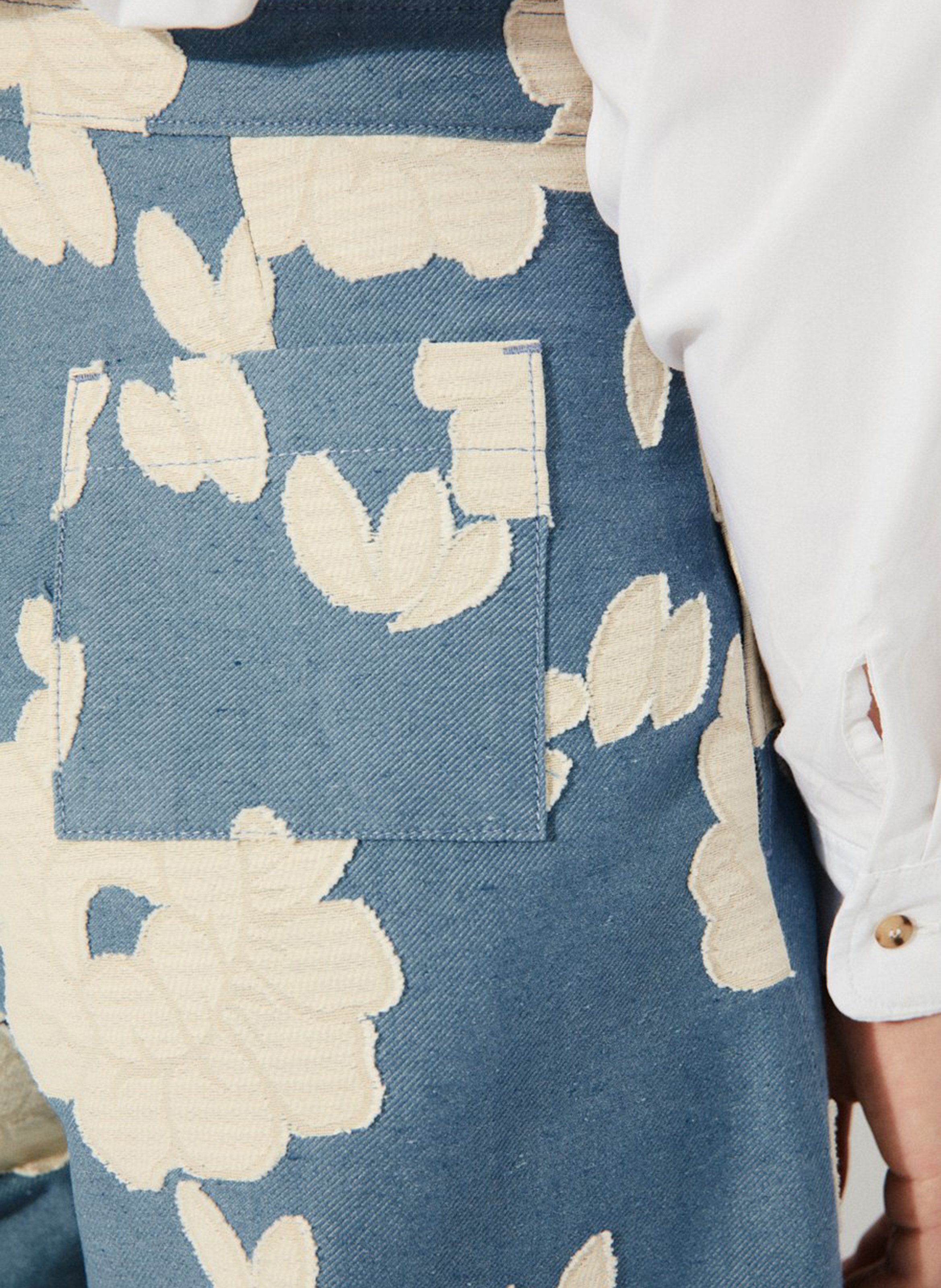 Pantalon large en coton imprimé RITA ROW Bleu