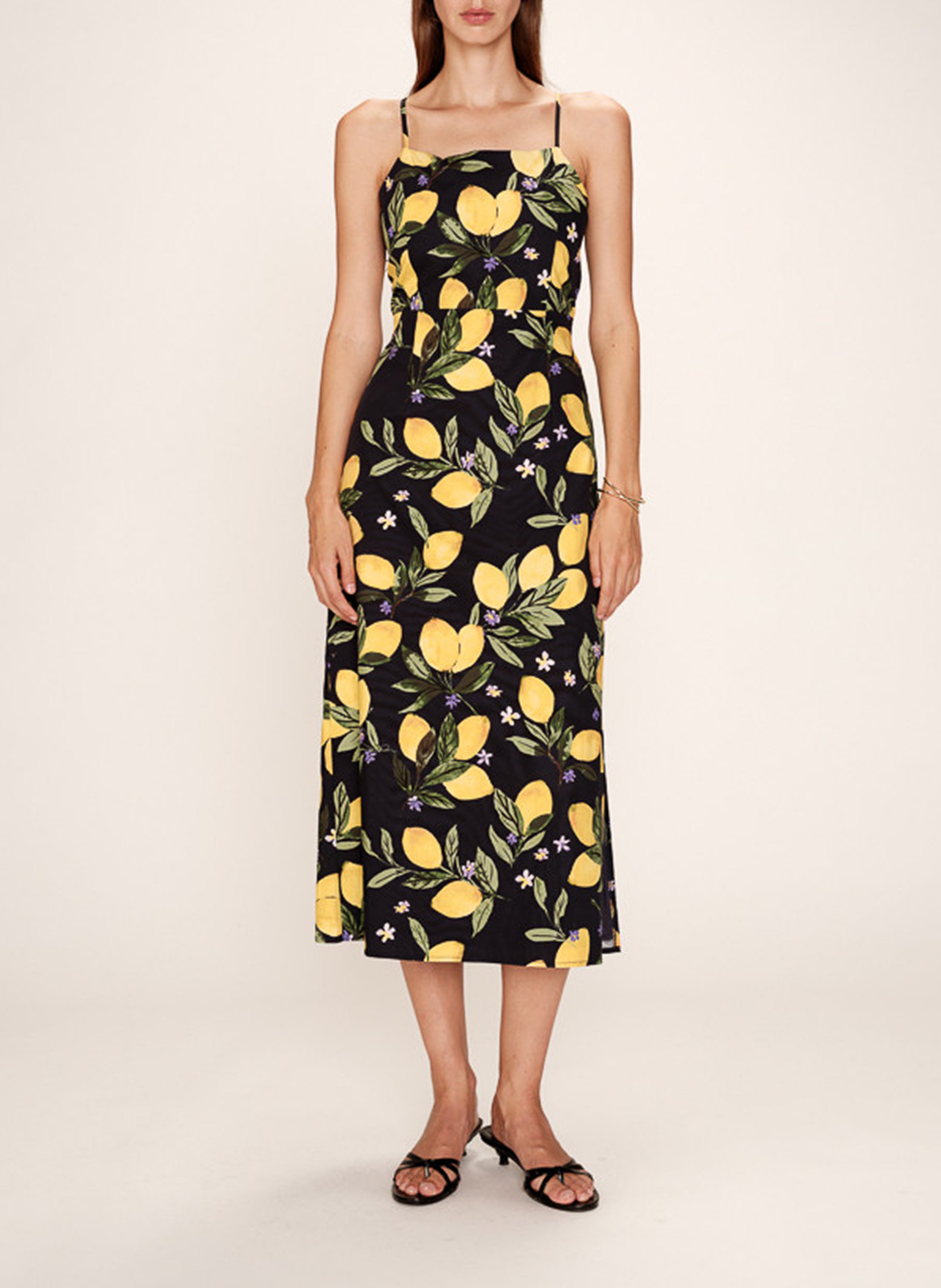 Robe midi col carré en coton GRACE ET MILA