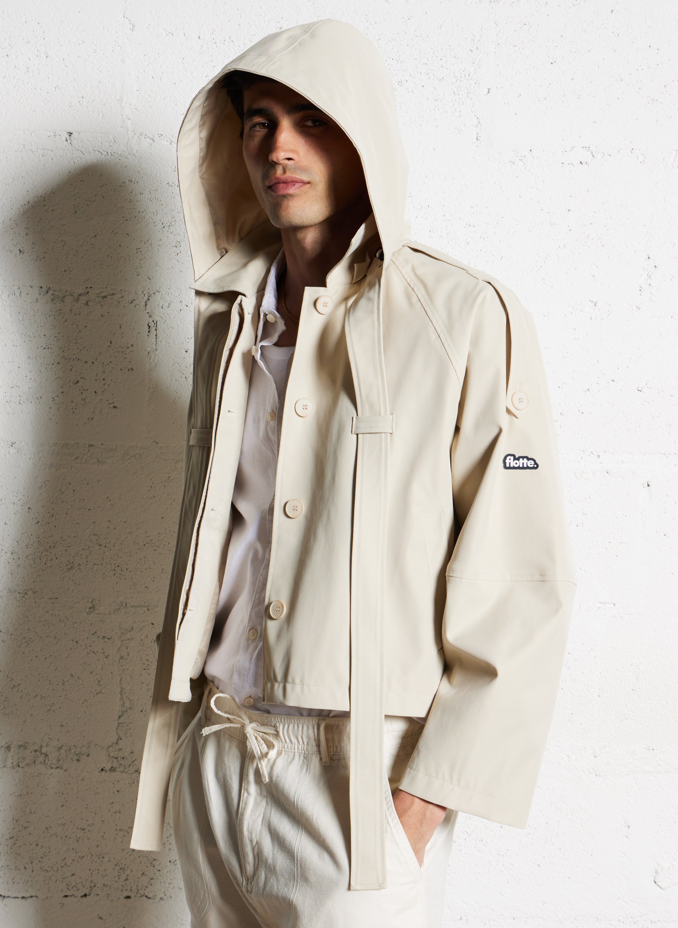 Korte trenchcoat met kraag FLOTTE Beige