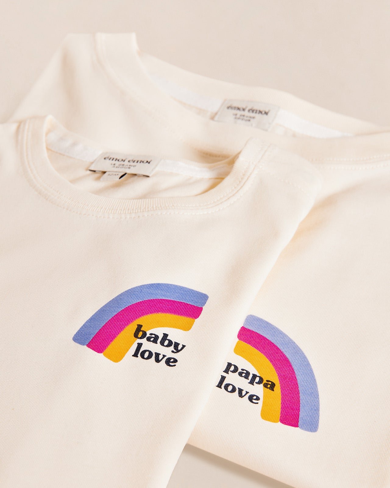 The &quot;Papa Love Rainbow&quot; organic cotton t-shirt White
