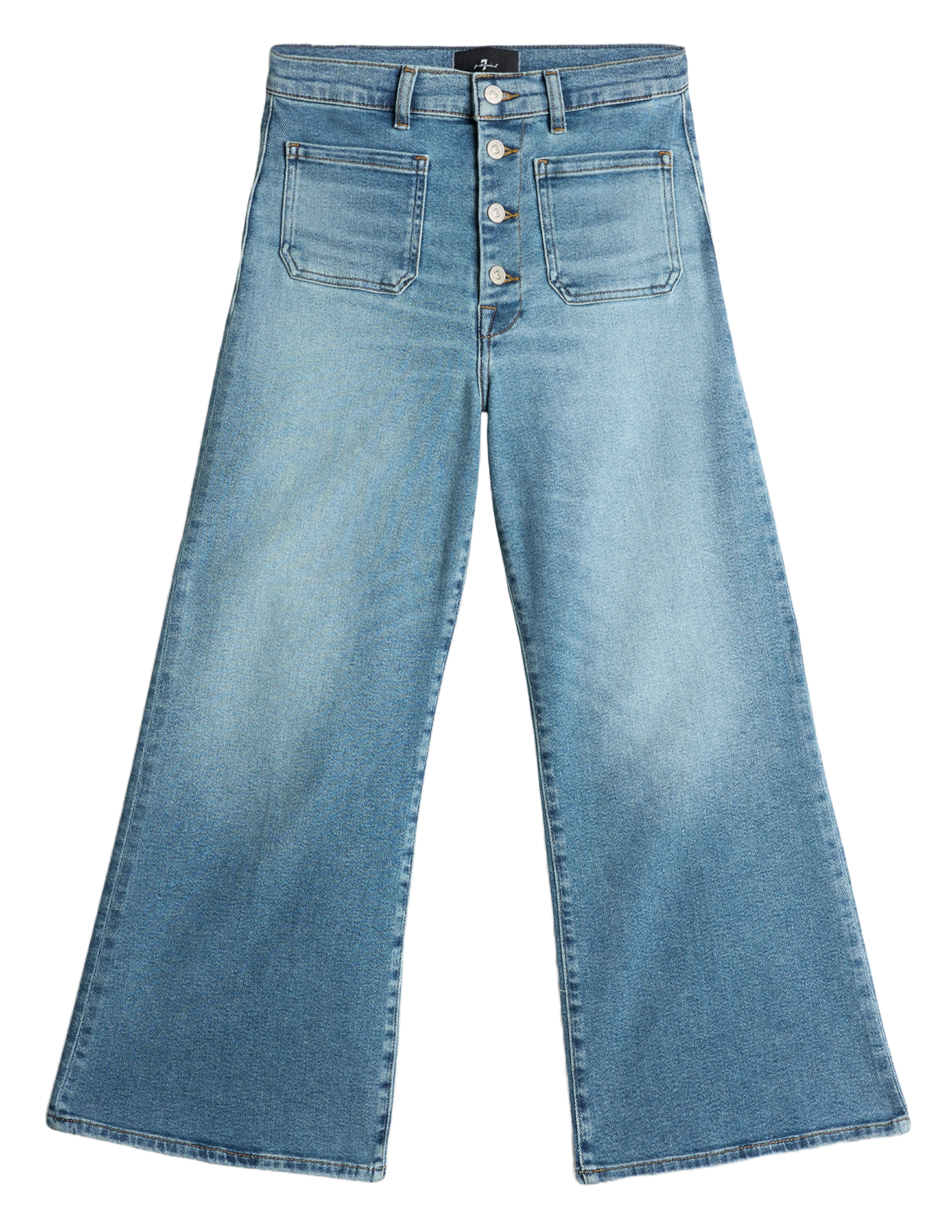 Bootcut broek met hoge taille 7 FOR ALL MANKIND Zwart
