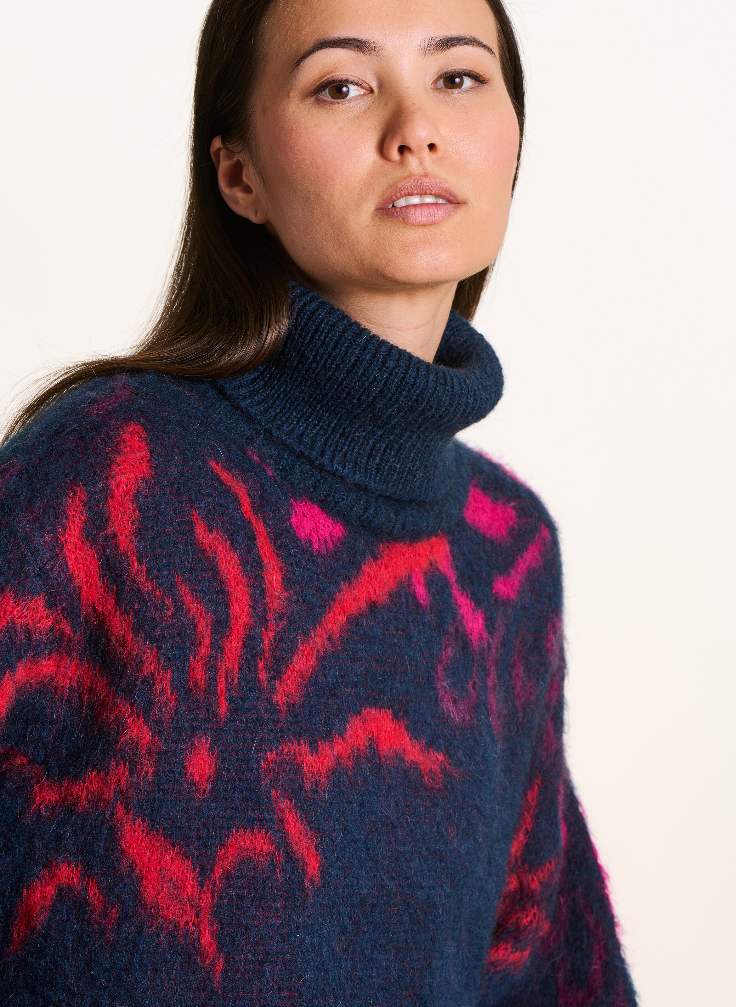 Straight turtleneck in jacquard LA FEE MARABOUTEE Multicolored