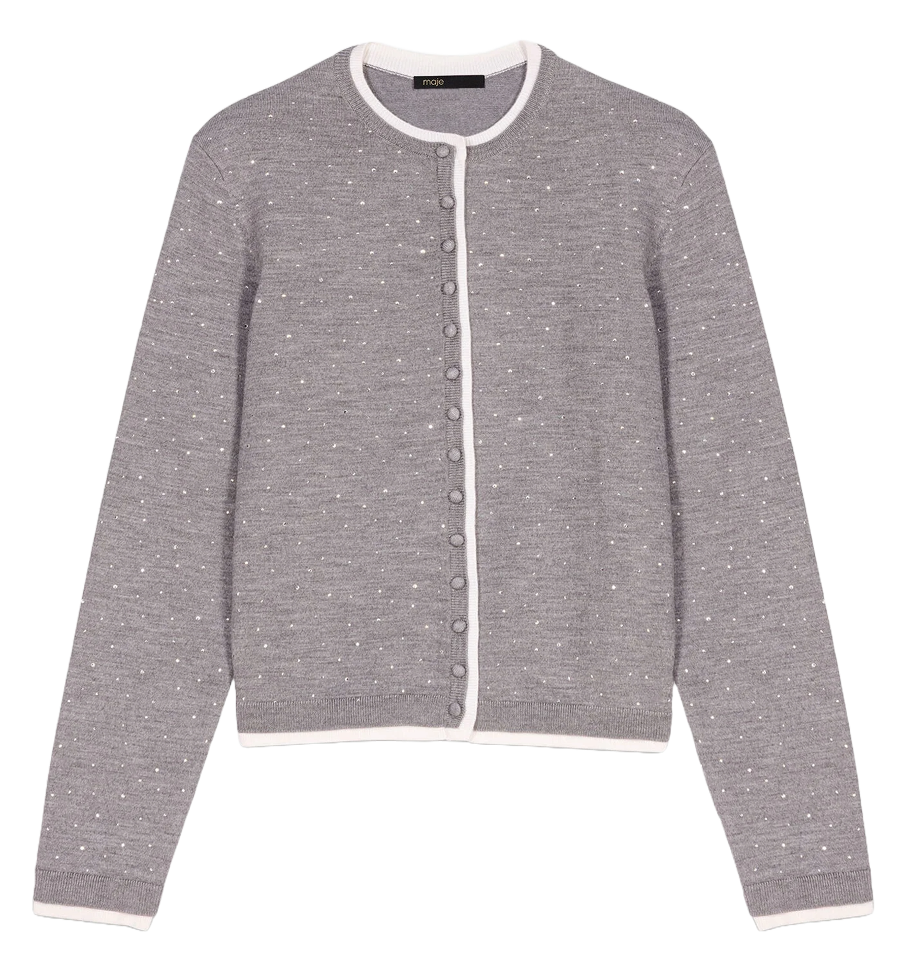 Rechte cardigan van gemengde wol MAJE Grijs
