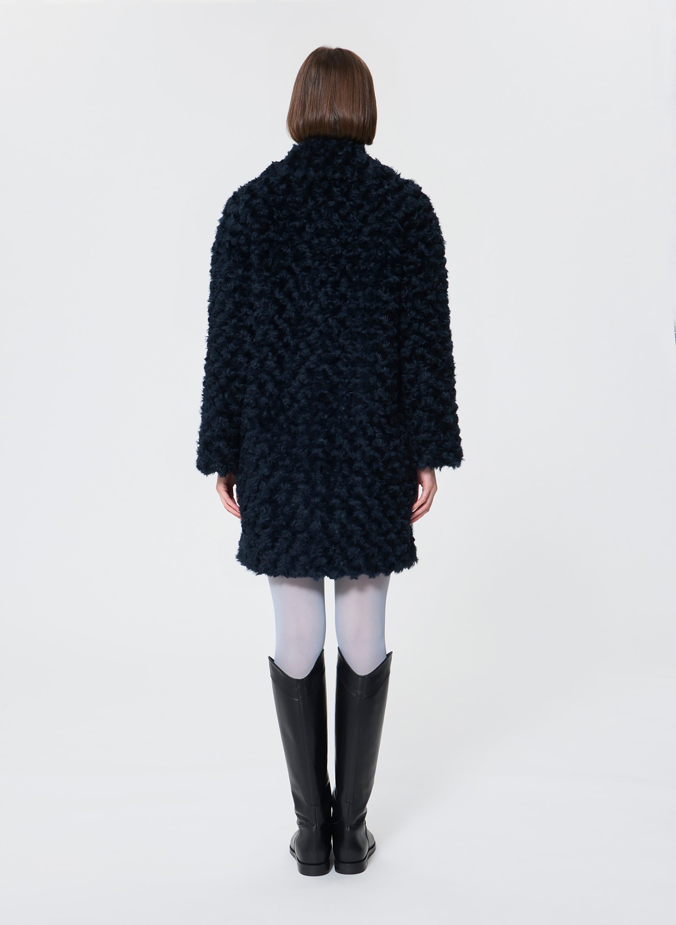 Faux fur coat with classic collar TARA JARMON Blue