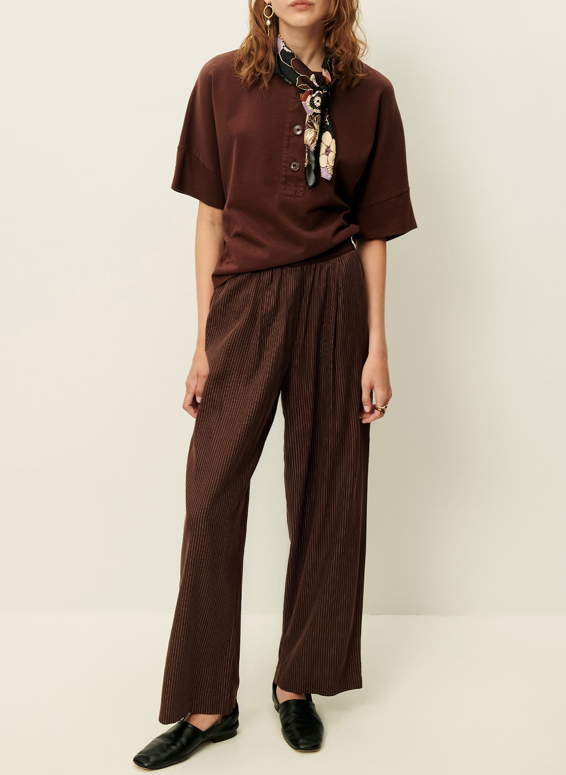 Camiliday round-neck sleeveless cotton top SESSUN Brown