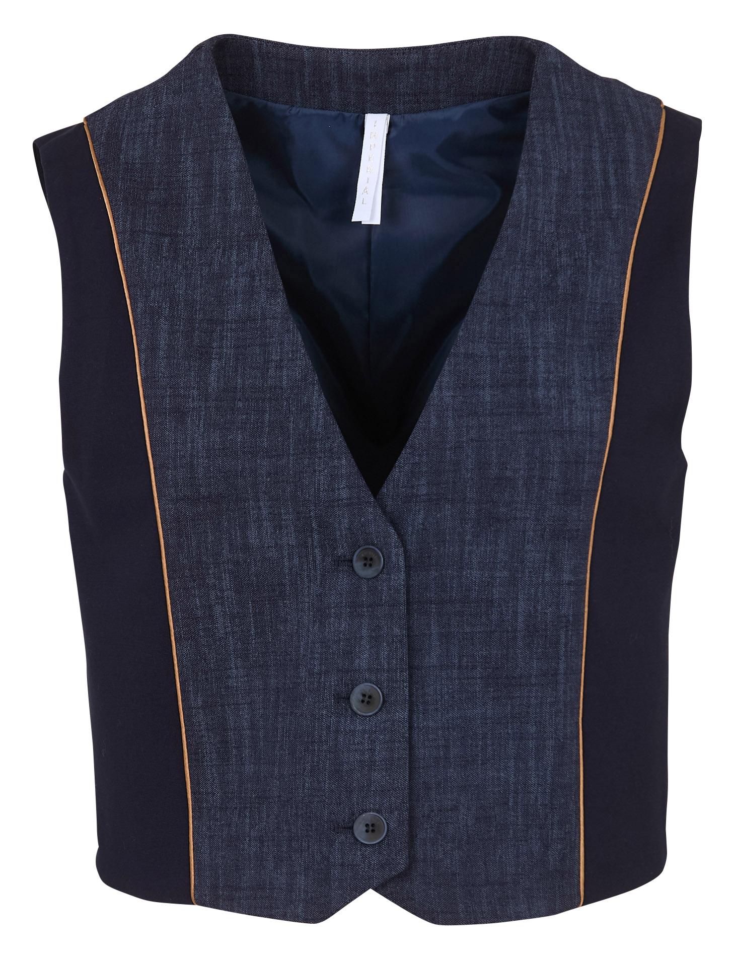 Gilet col V bi-matière IMPERIAL Bleu