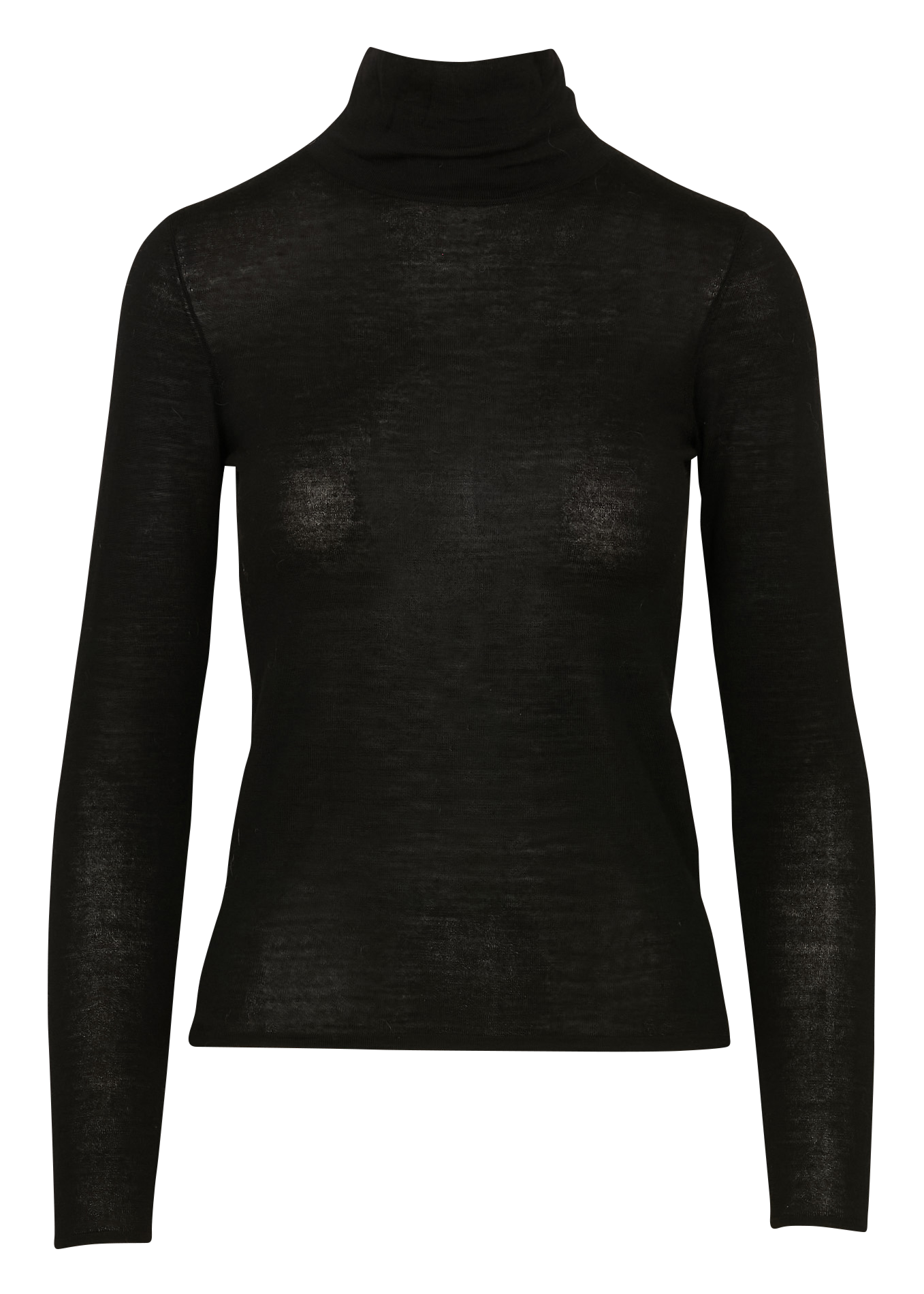 Fitted fine knit wool turtleneck sweater PETITE MENDIGOTE Black