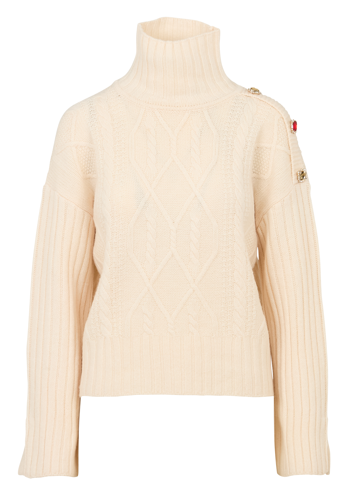 Pull col montant en laine mélangée LIU JO Beige