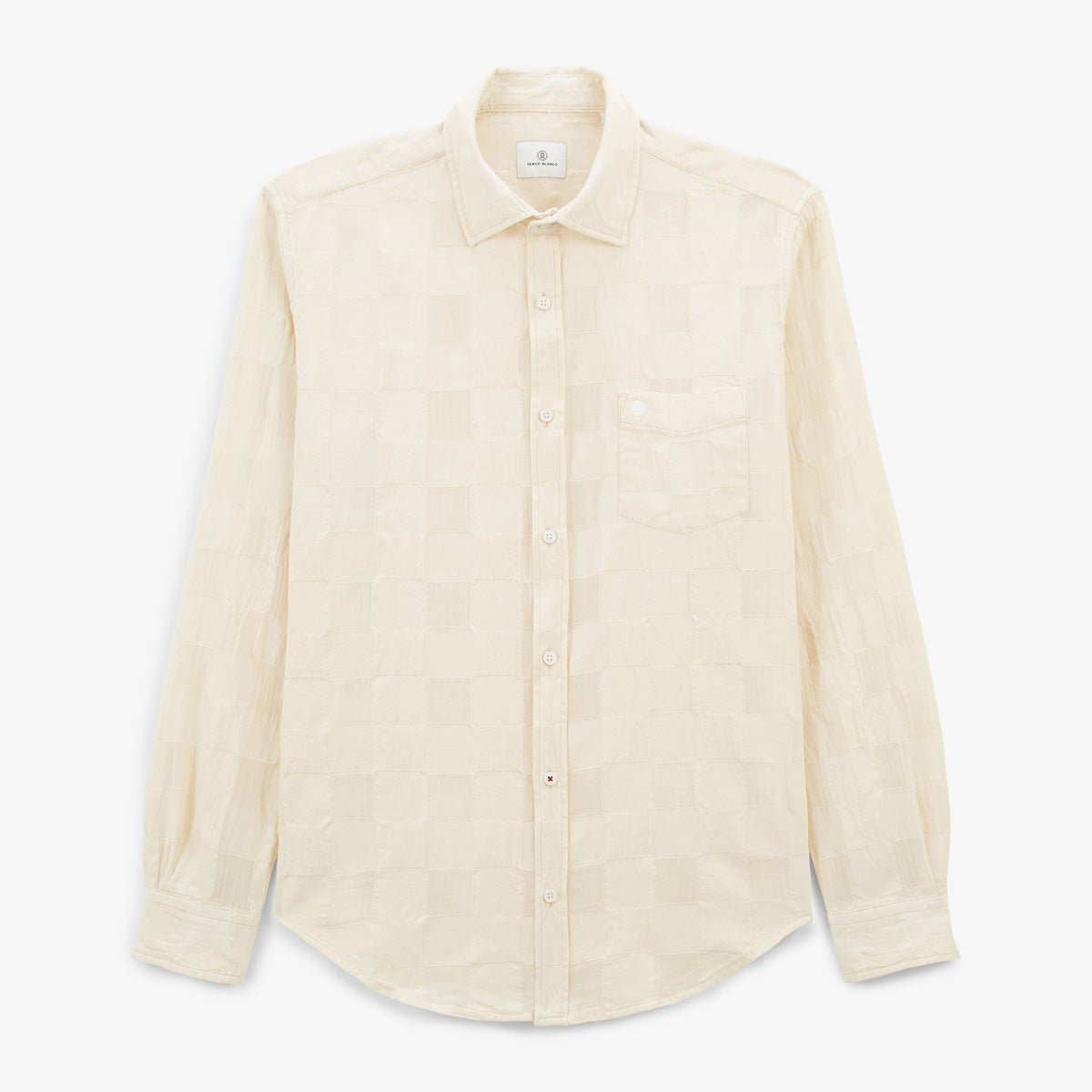 Long-sleeved checked jacquard shirt SERGE BLANCO White