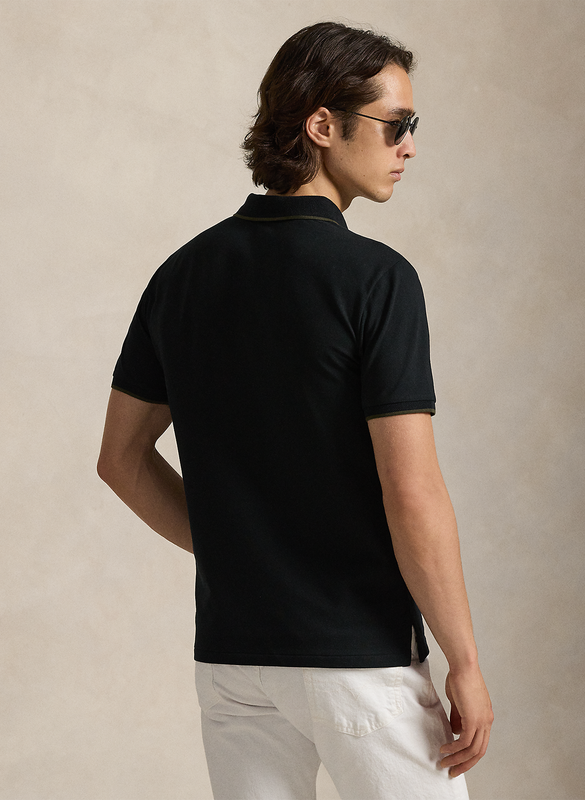 Polo slim en coton mélangé POLO RALPH LAUREN Noir